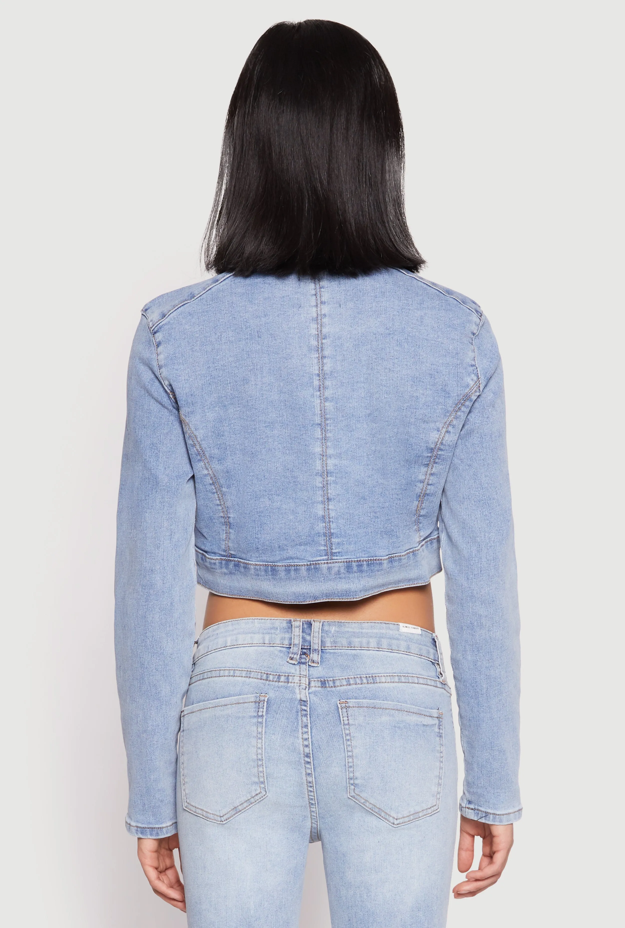 Almost Famous Denim Moto Cropped Jacket