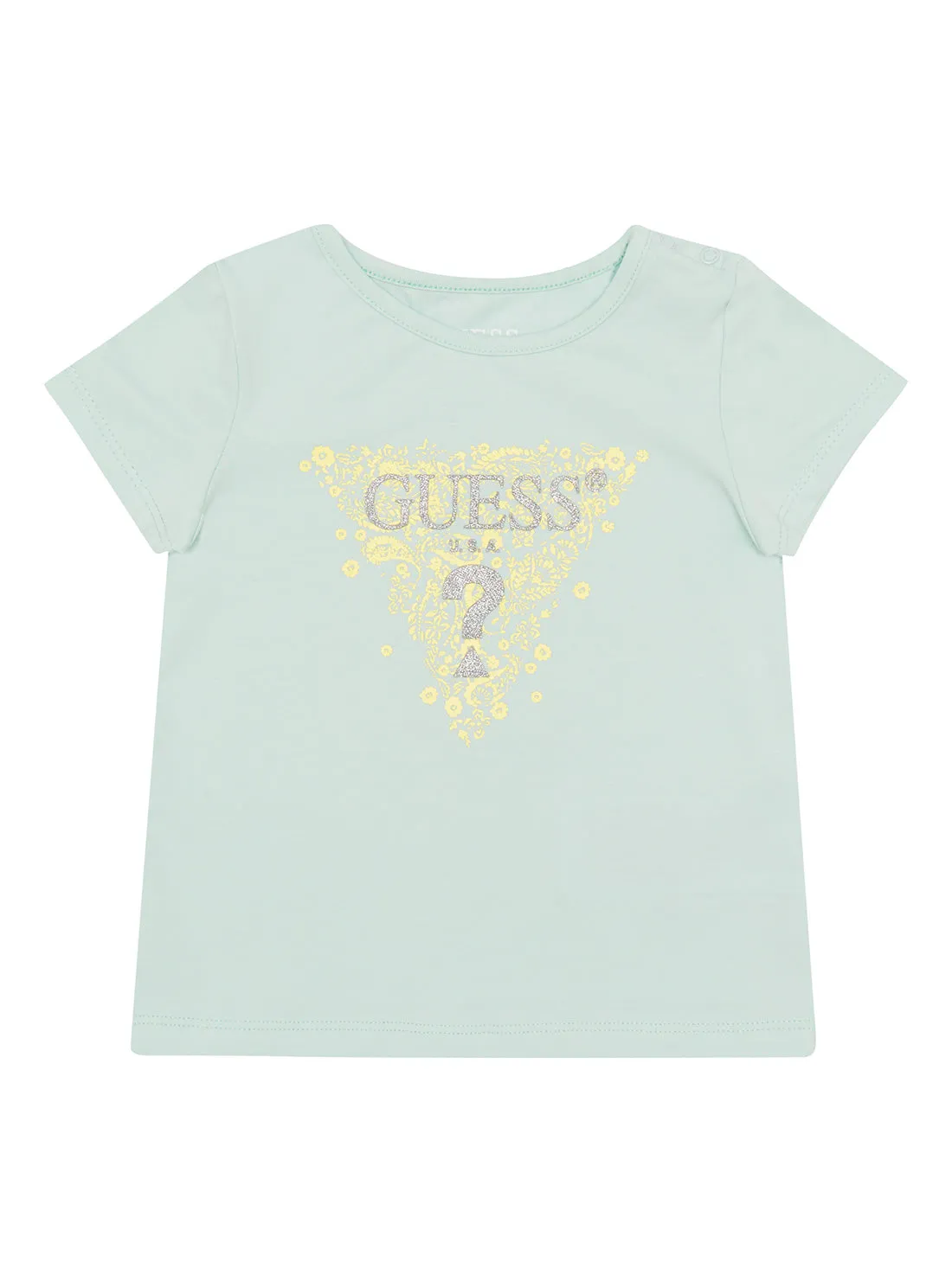 Aloe Palm Blue Floral Logo T-Shirt (6-24m)