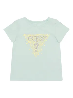 Aloe Palm Blue Floral Logo T-Shirt (6-24m)