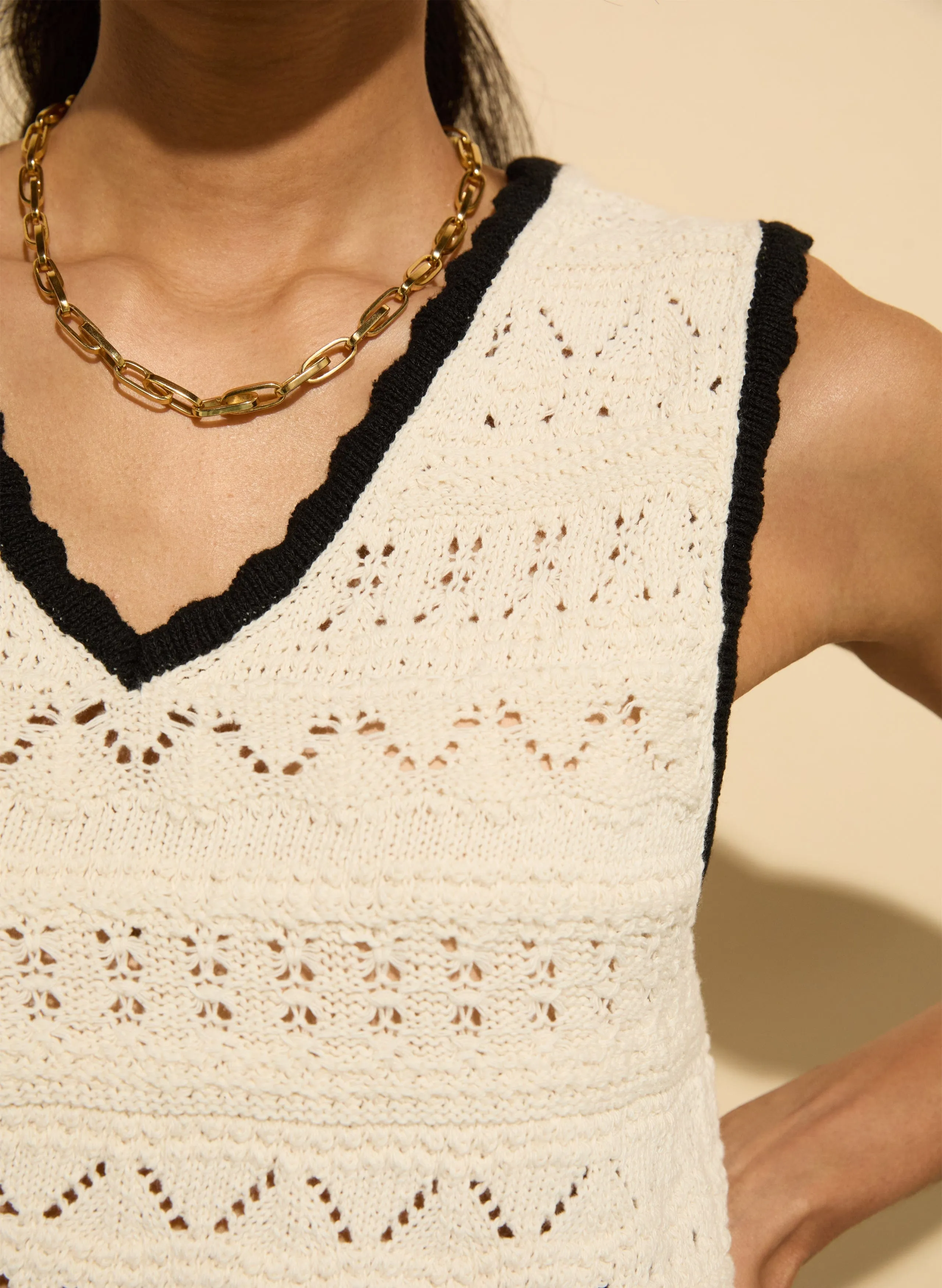Apryl ECOTEC® Cotton Tank | Cream & Black