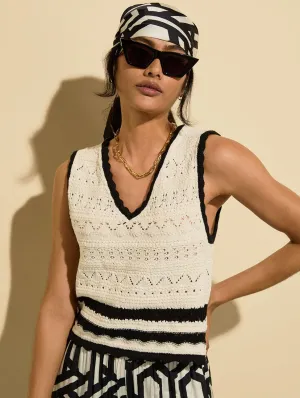 Apryl ECOTEC® Cotton Tank | Cream & Black