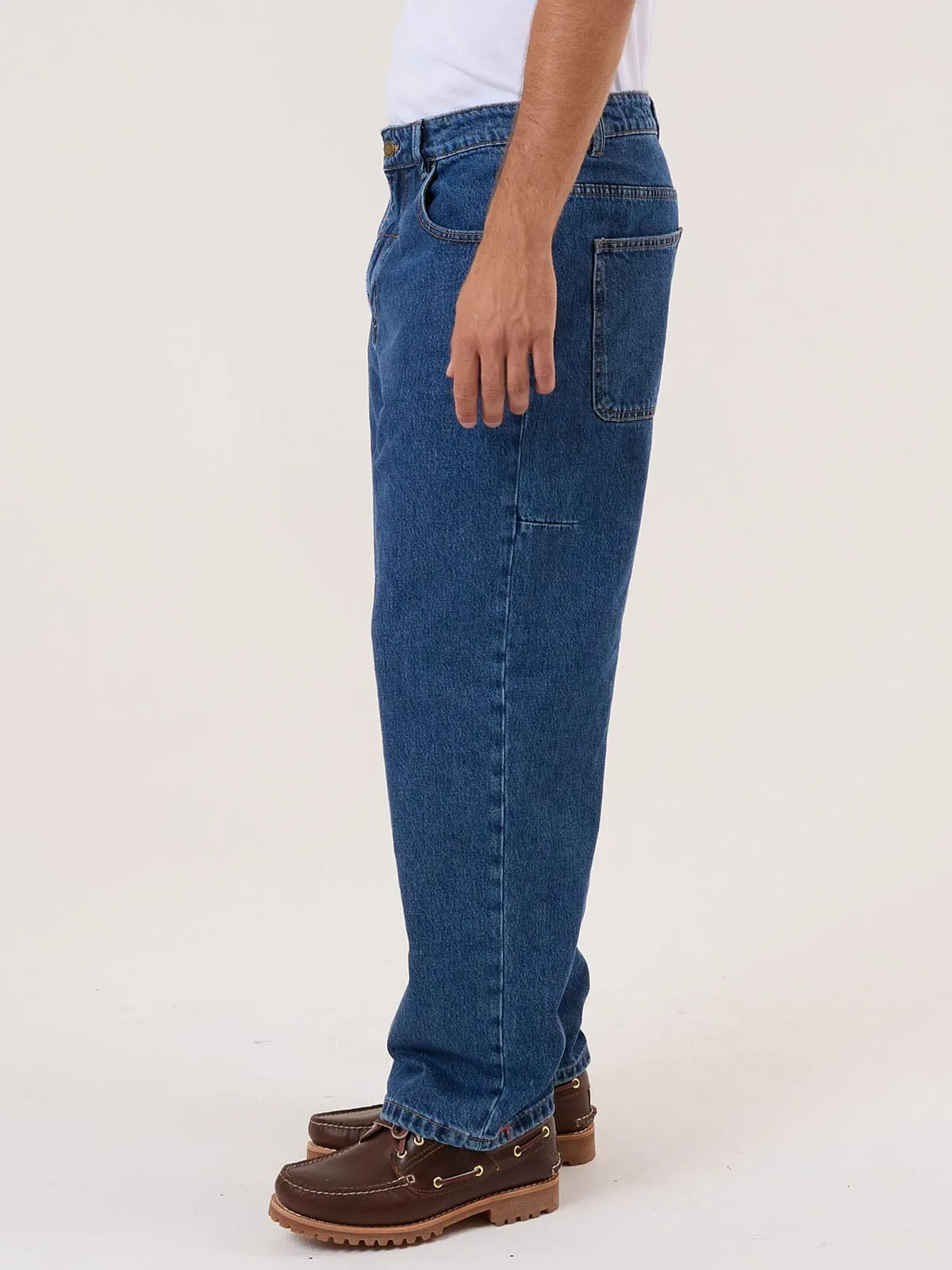 Behind It All Big Slacker Denim Jean - Rinsed Blues