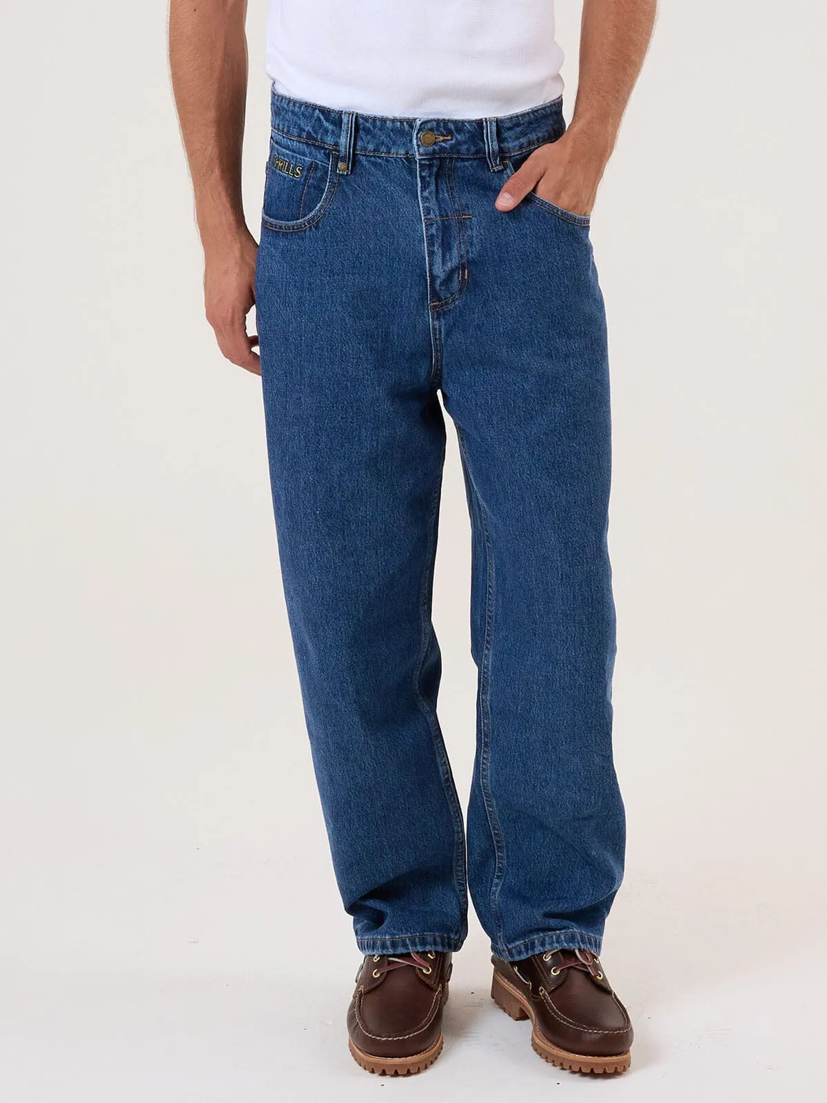 Behind It All Big Slacker Denim Jean - Rinsed Blues