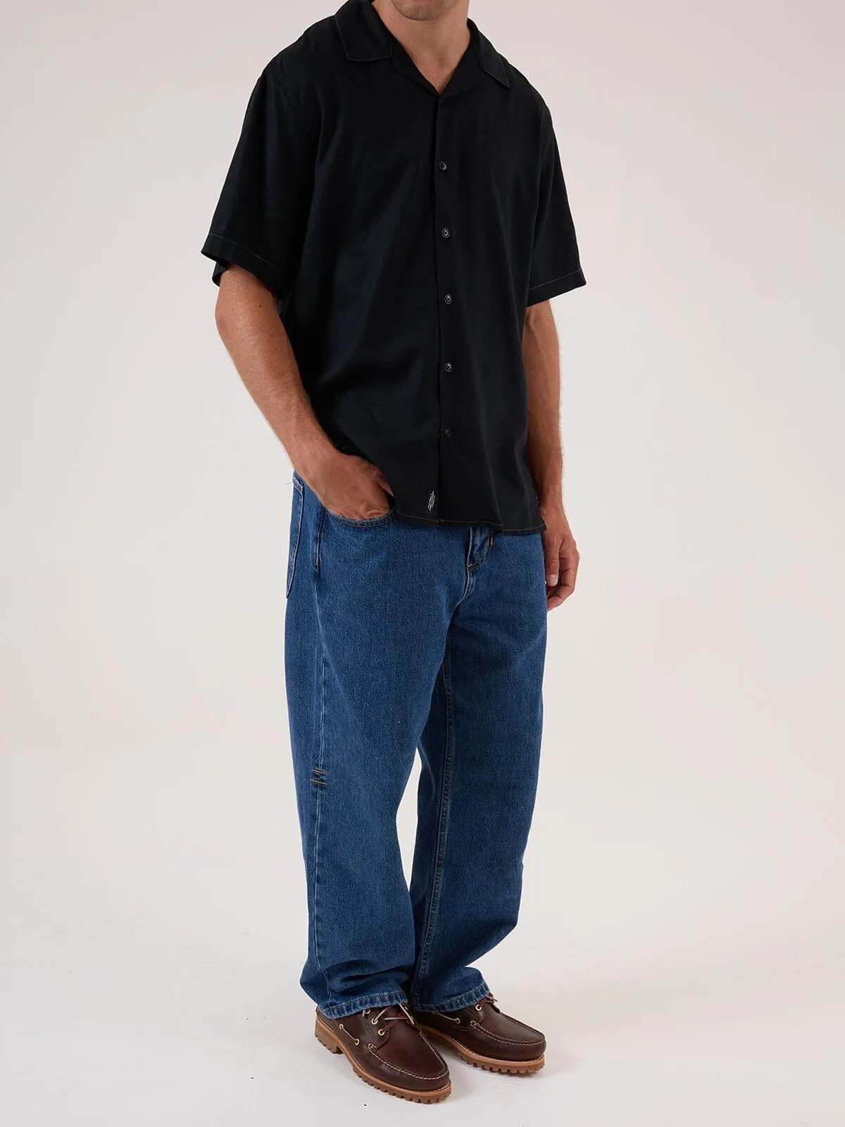 Behind It All Big Slacker Denim Jean - Rinsed Blues