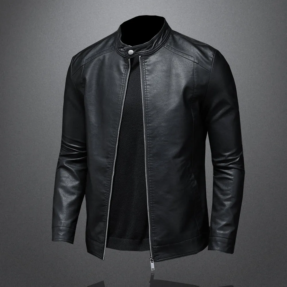 Casual Coat Men Moto Biker Leather Coat