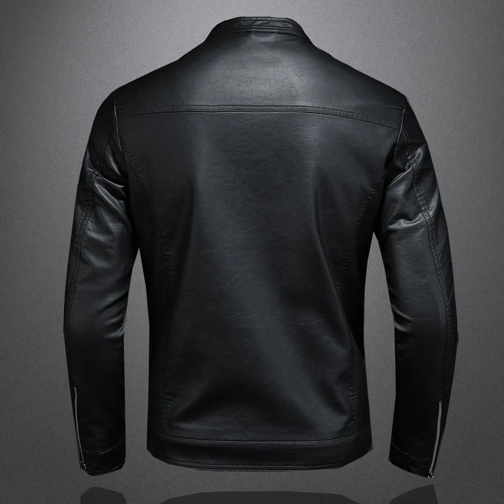 Casual Coat Men Moto Biker Leather Coat
