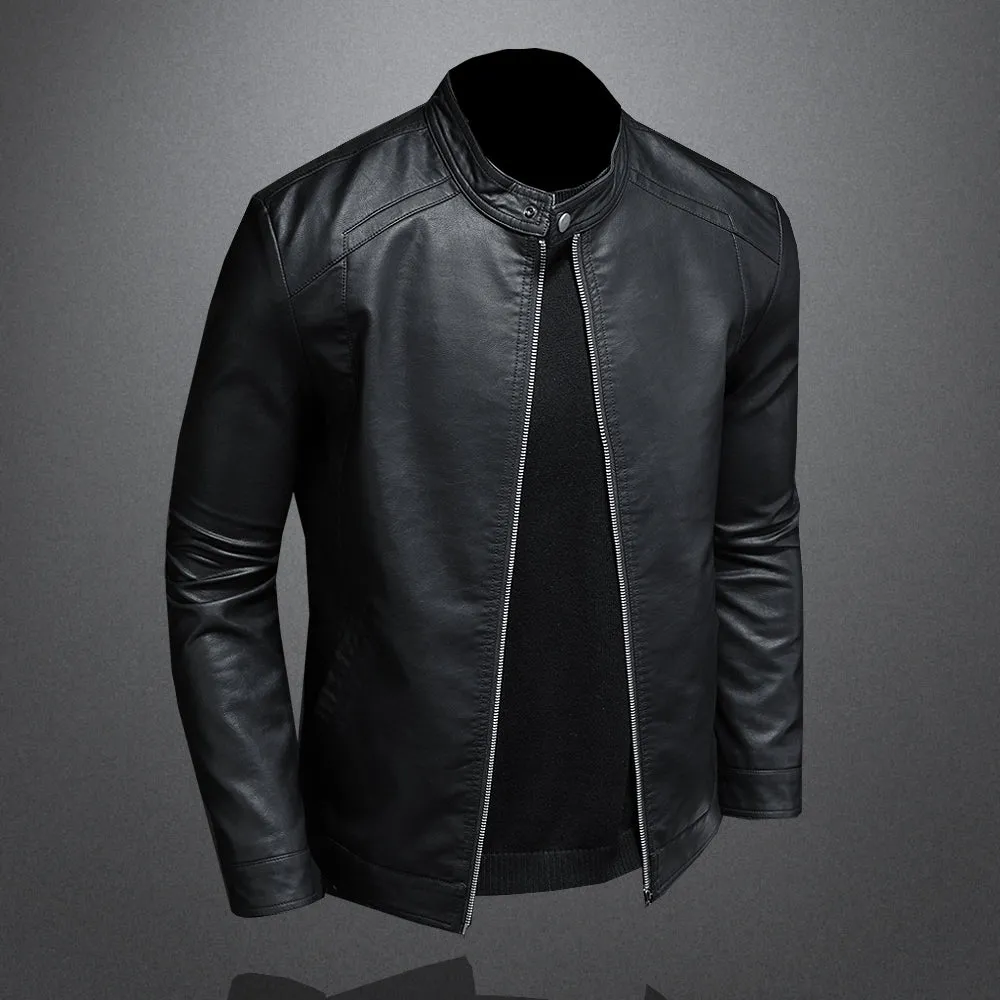 Casual Coat Men Moto Biker Leather Coat