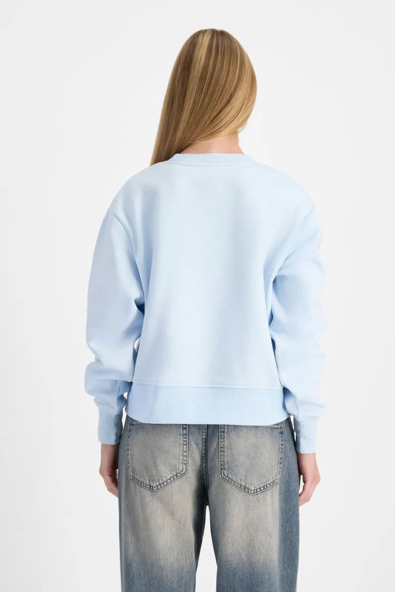 CHAMPION WOMEN'S GRAPHIC CREW BLUE SWEATSHIRT
