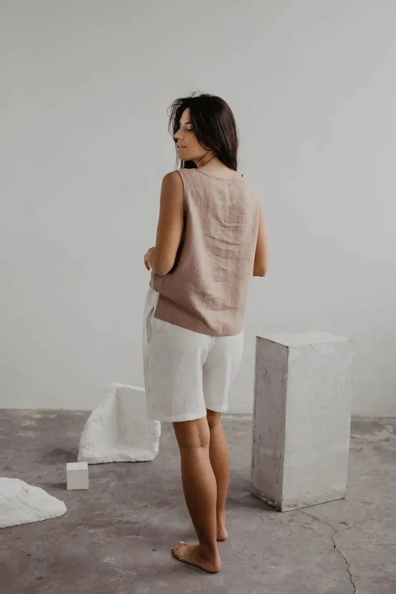 Colette Women's Classical Linen Top | Multiple Colours