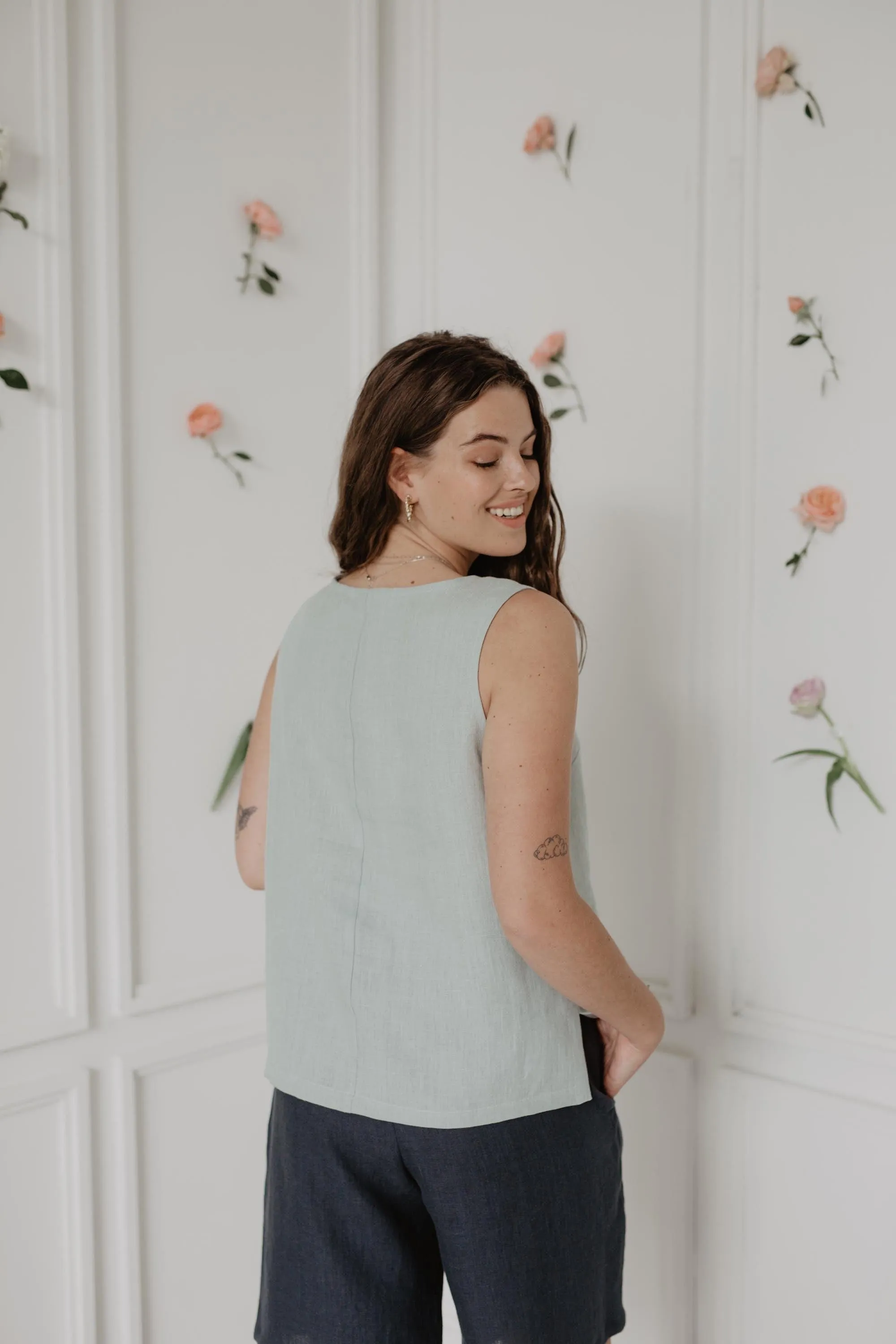 Colette Women's Classical Linen Top | Multiple Colours