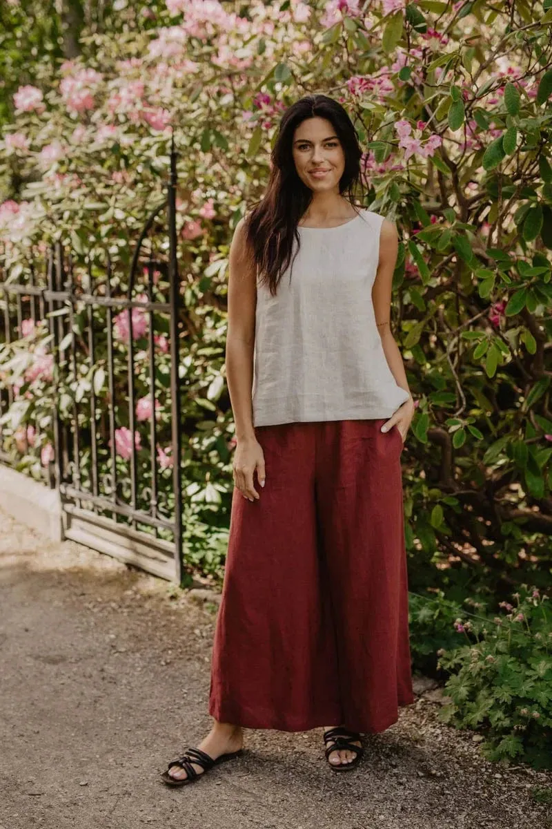 Colette Women's Classical Linen Top | Multiple Colours