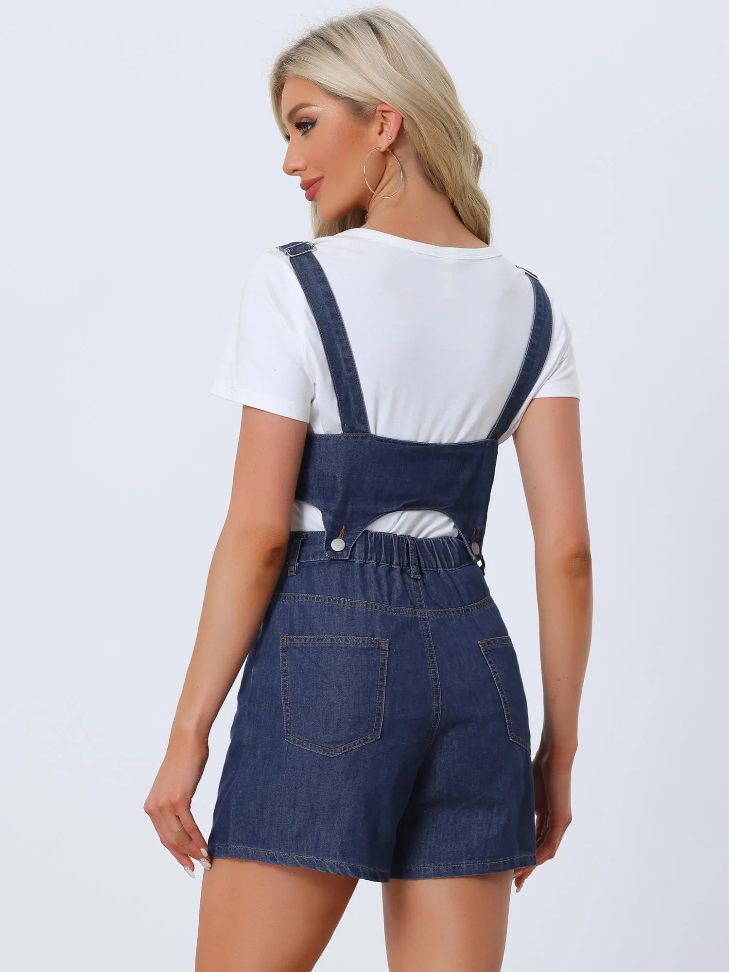 Denim Romper Casual Sleeveless Detachable 2 Piece Set Short Jeans Jumpsuits