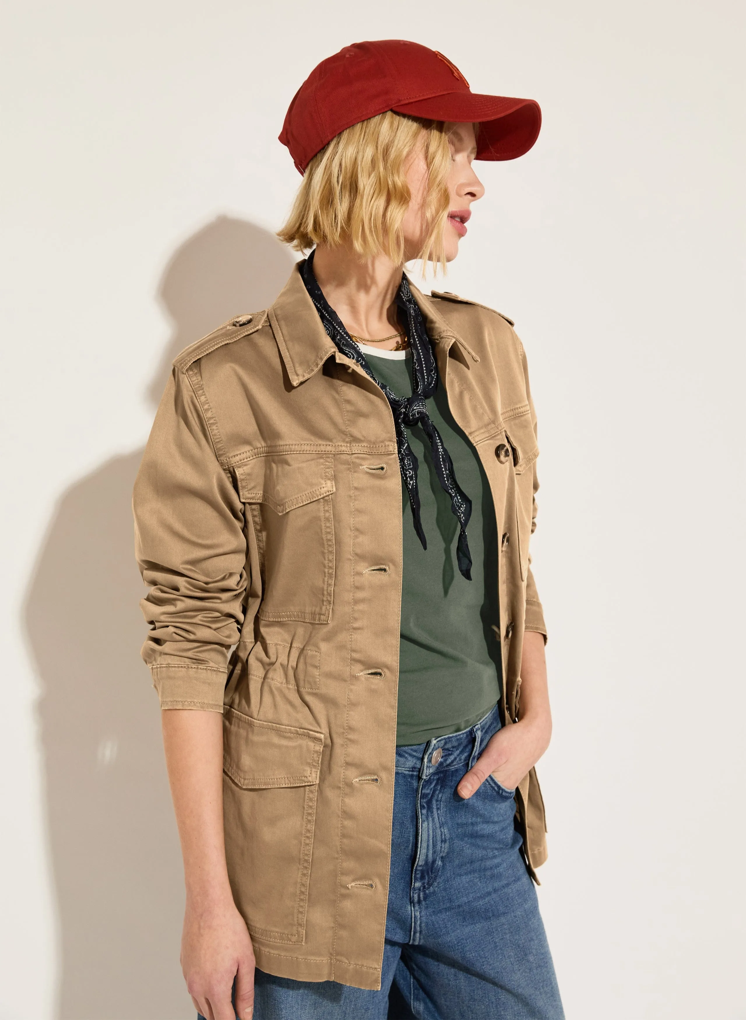 Drake Organic Cotton Utility Jacket | Taupe