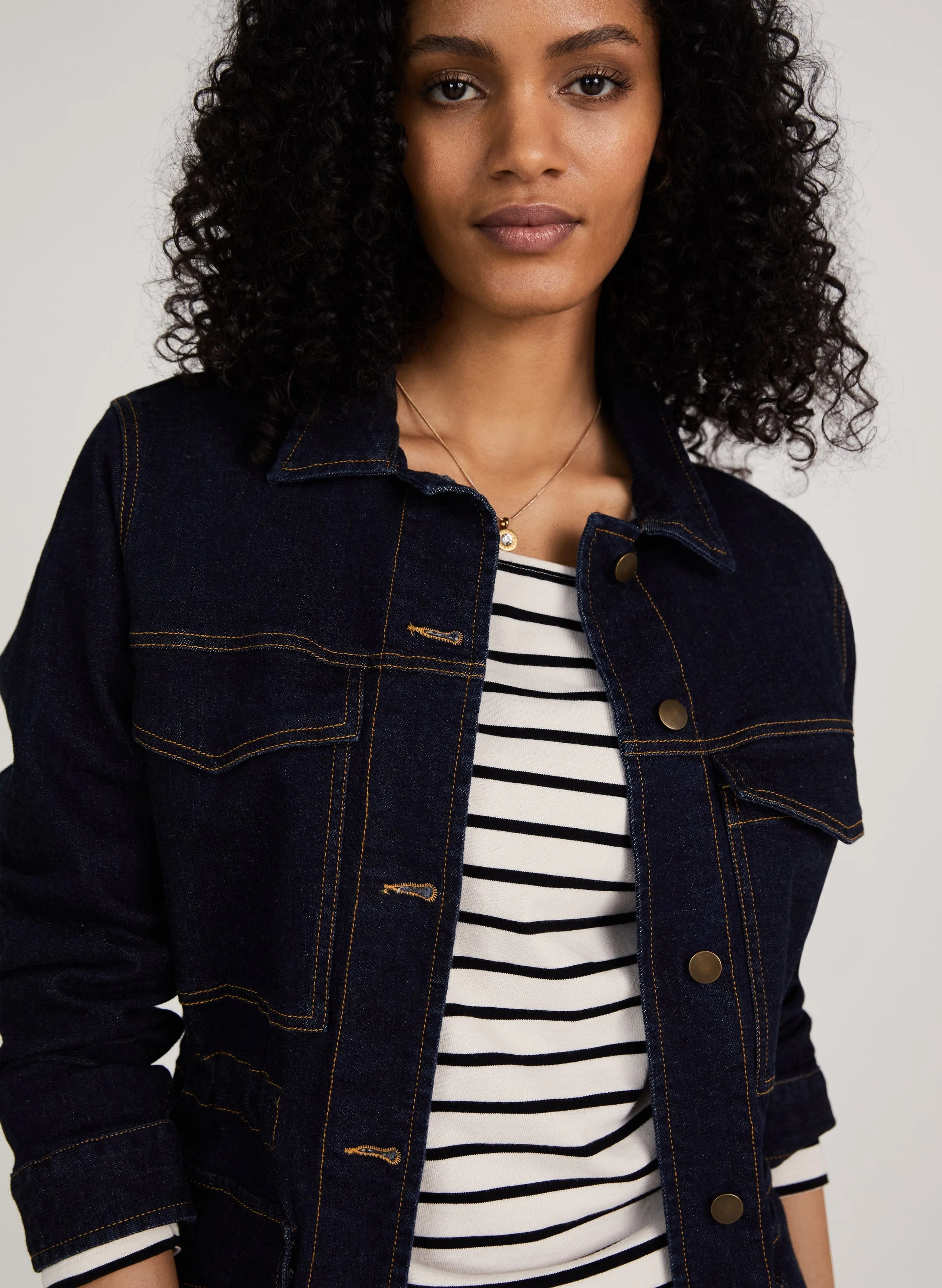Drew Organic Cotton Utility Jacket | Dark Denim