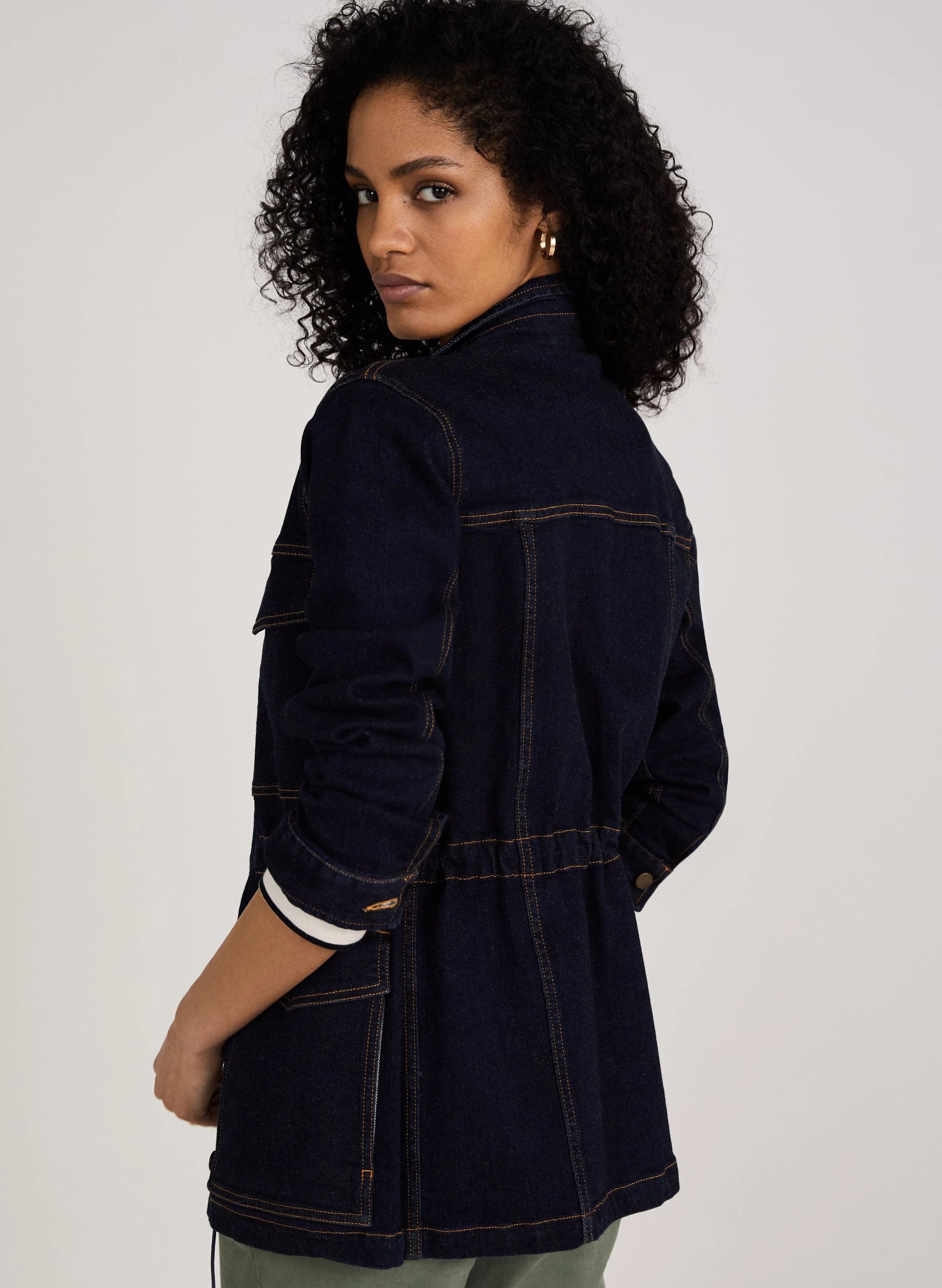 Drew Organic Cotton Utility Jacket | Dark Denim
