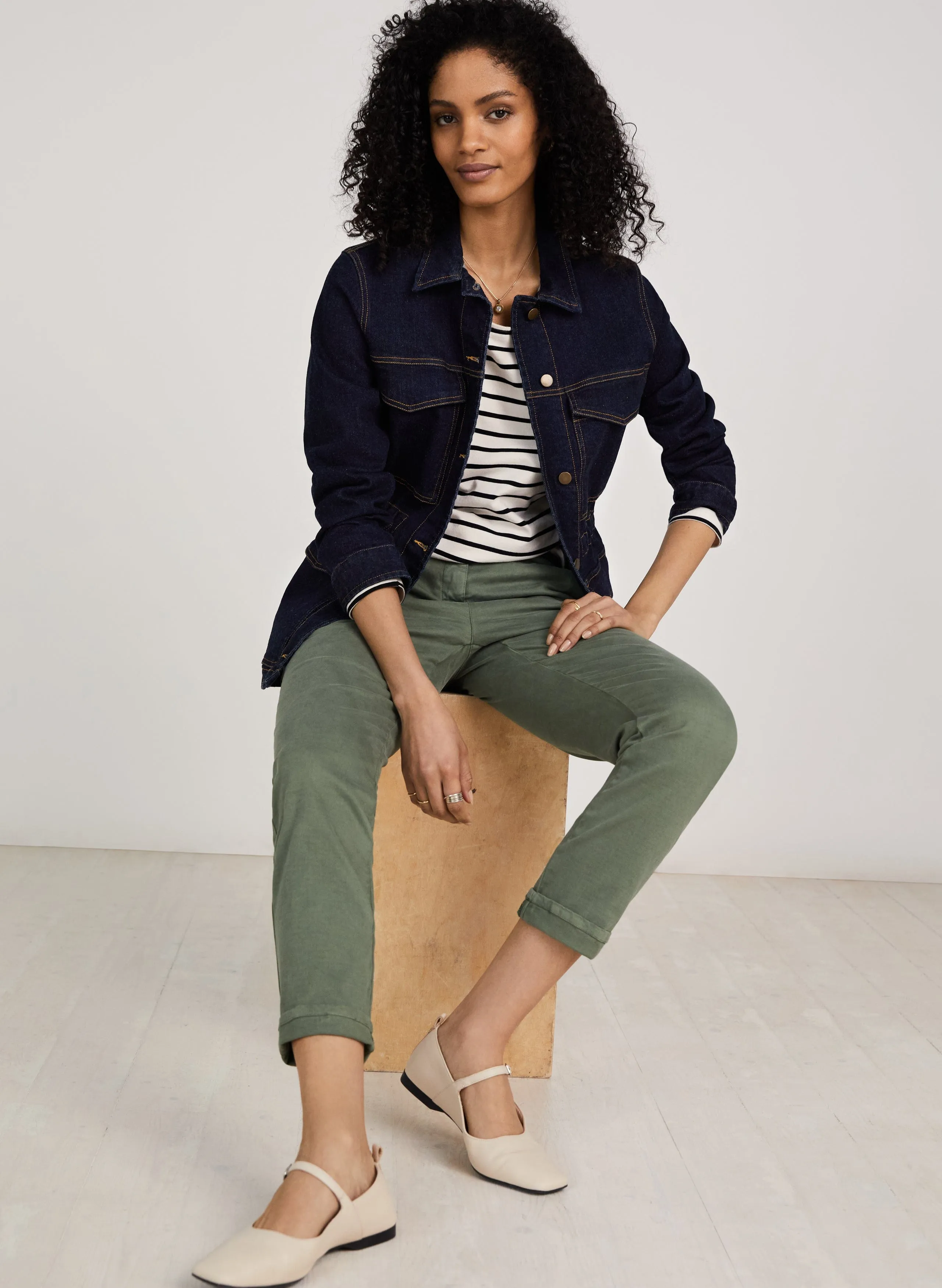 Drew Organic Cotton Utility Jacket | Dark Denim