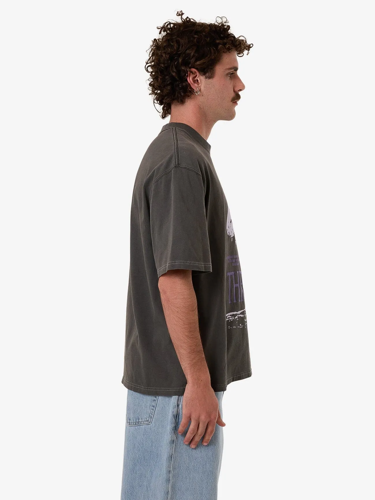 Dystopia Box Fit Oversize Short Tee - Merch Black