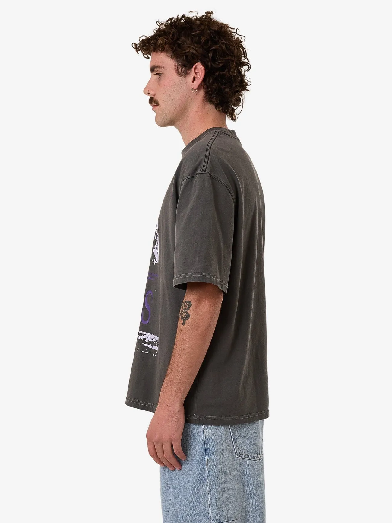Dystopia Box Fit Oversize Short Tee - Merch Black
