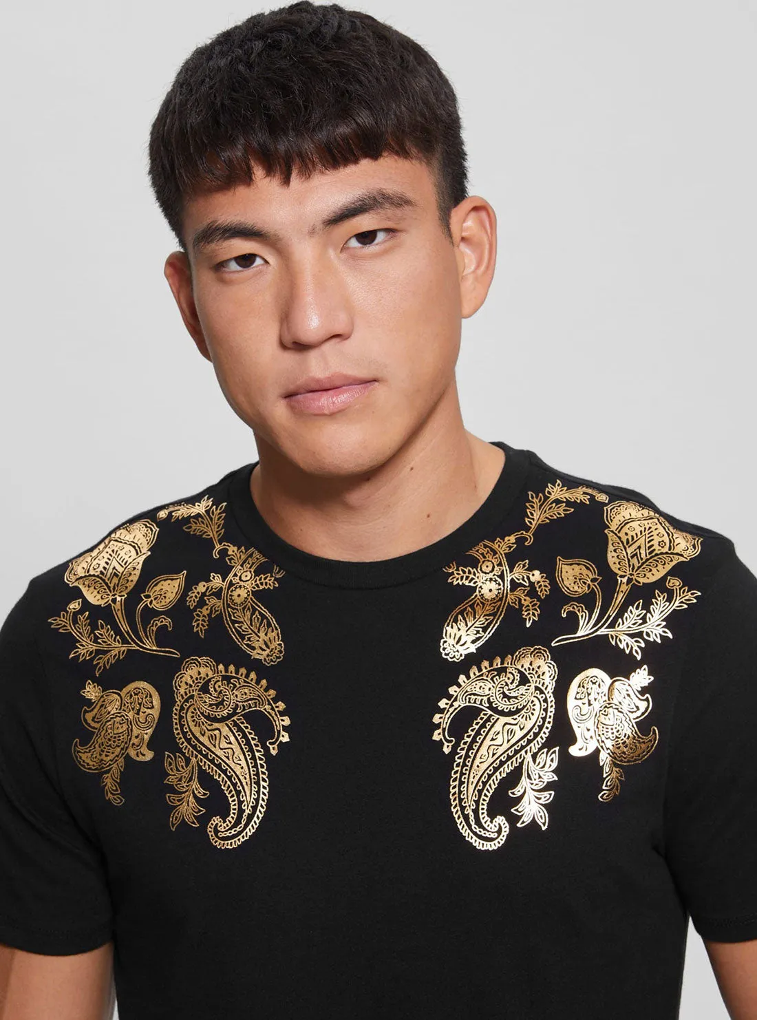Eco Black Gold Paisley T-Shirt