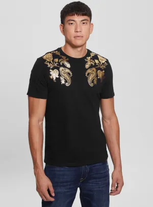 Eco Black Gold Paisley T-Shirt