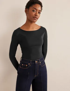 Essential Boatneck Top-Black
