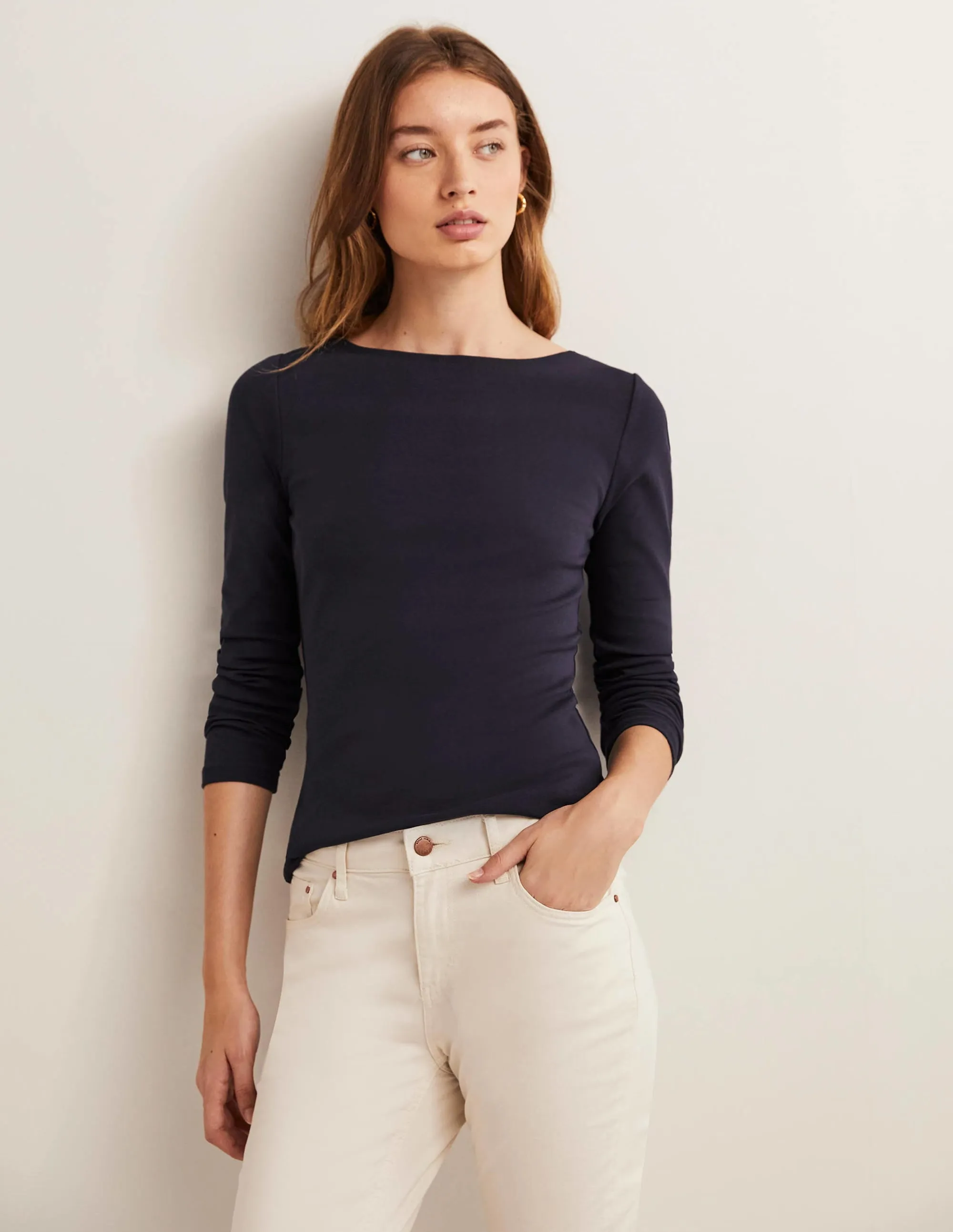 Essential Boatneck Top-Navy