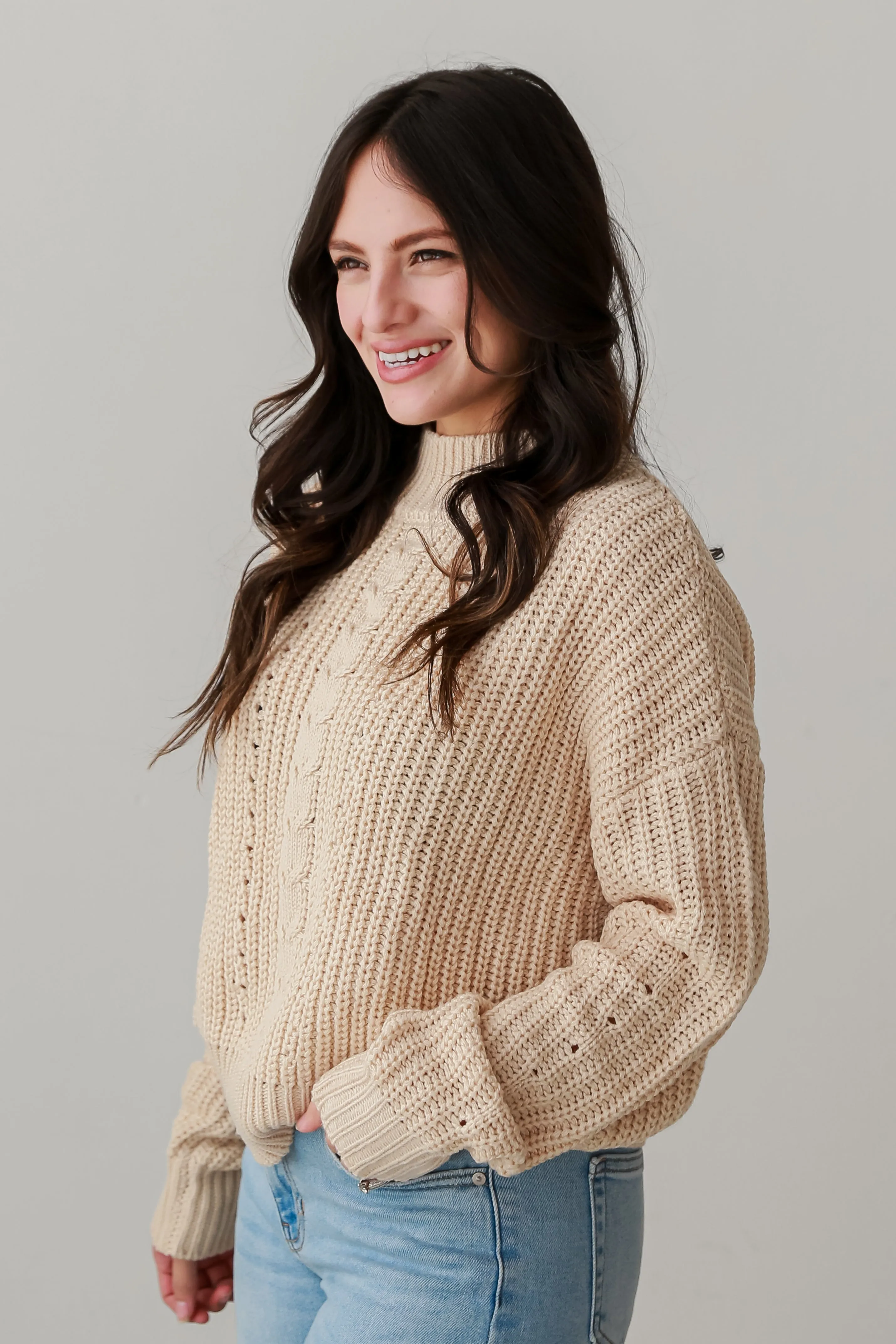 FINAL SALE - Charlotte Mock Neck Sweater