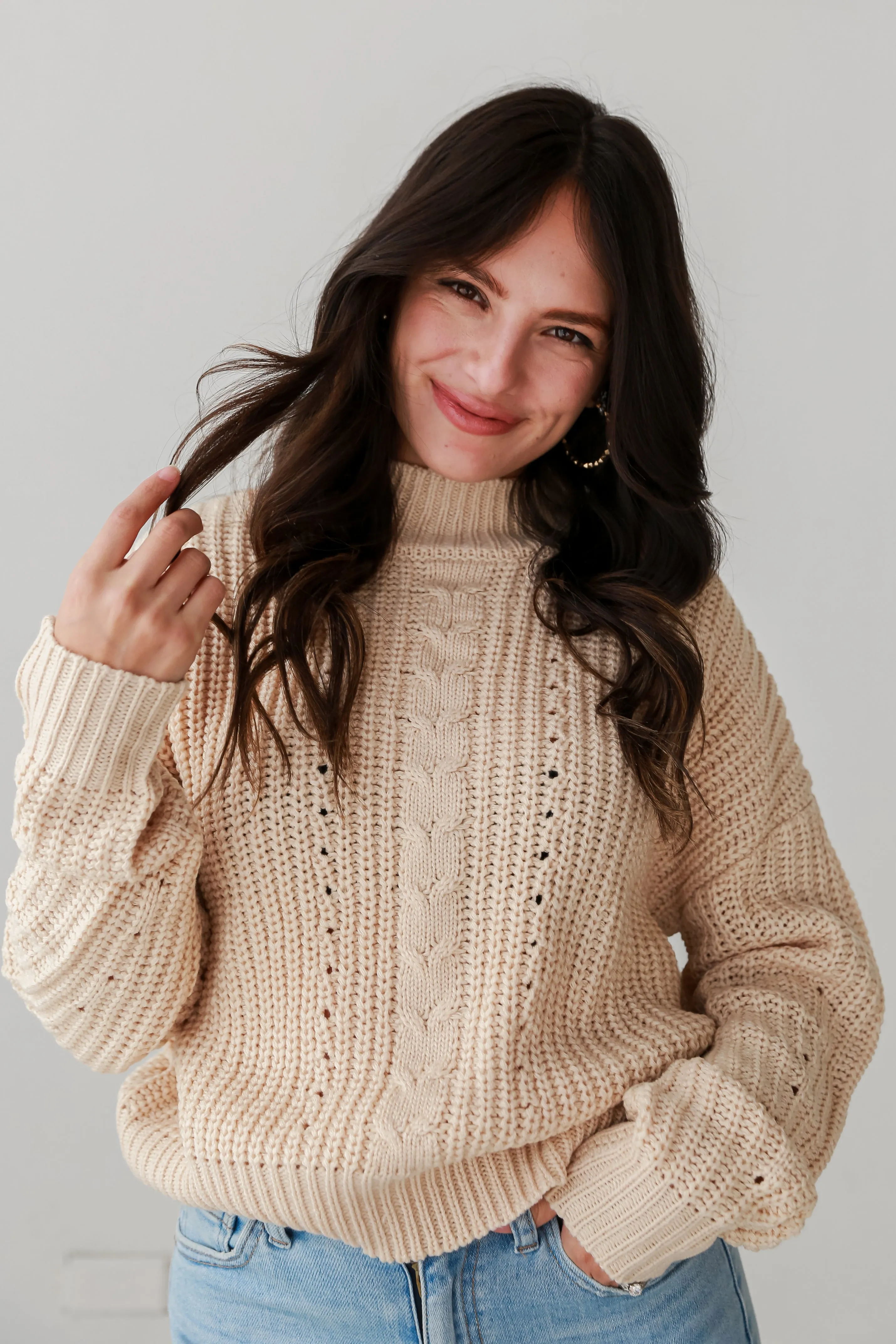 FINAL SALE - Charlotte Mock Neck Sweater