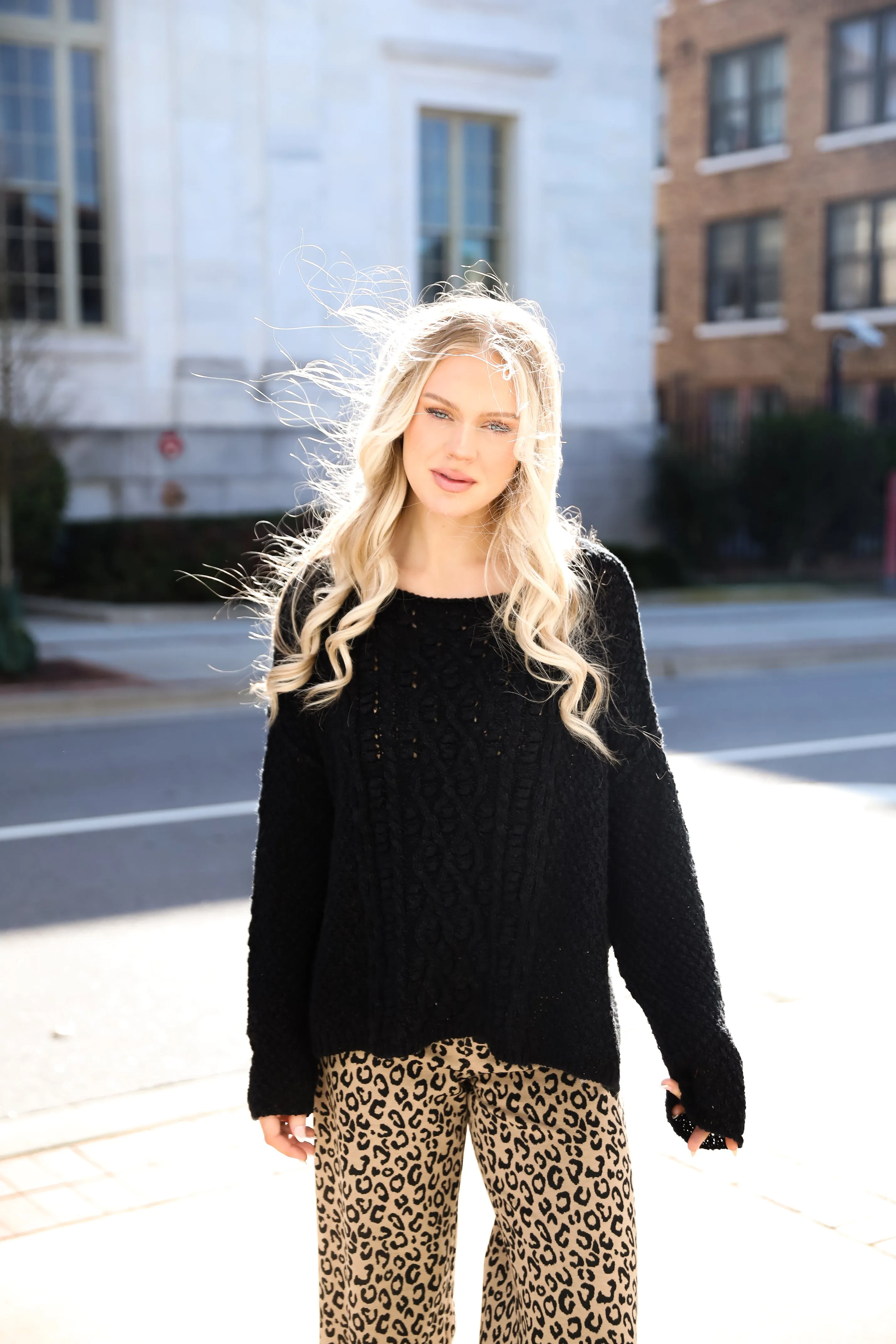 FINAL SALE - Cherished Crush Black Sweater