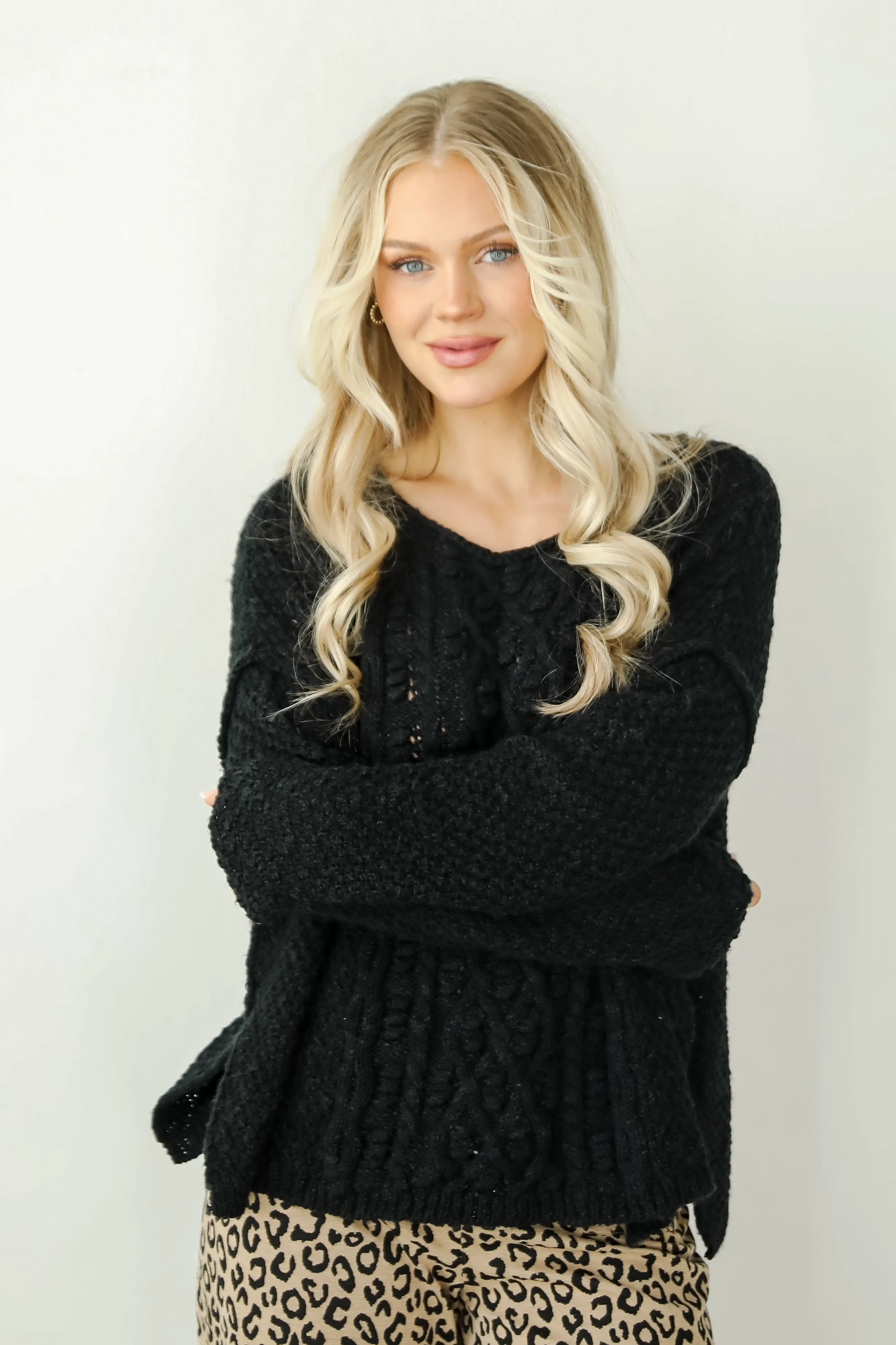 FINAL SALE - Cherished Crush Black Sweater