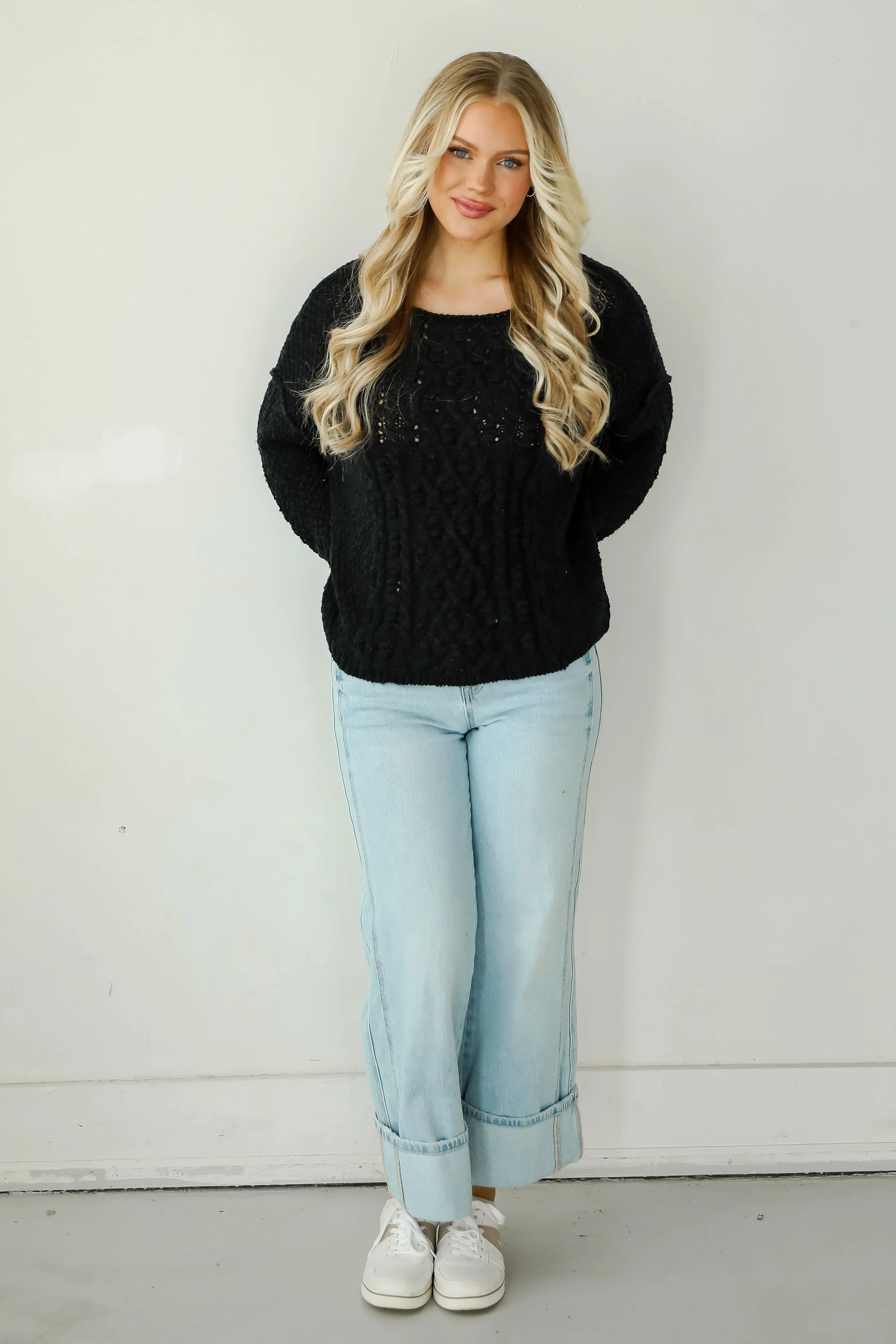 FINAL SALE - Cherished Crush Black Sweater