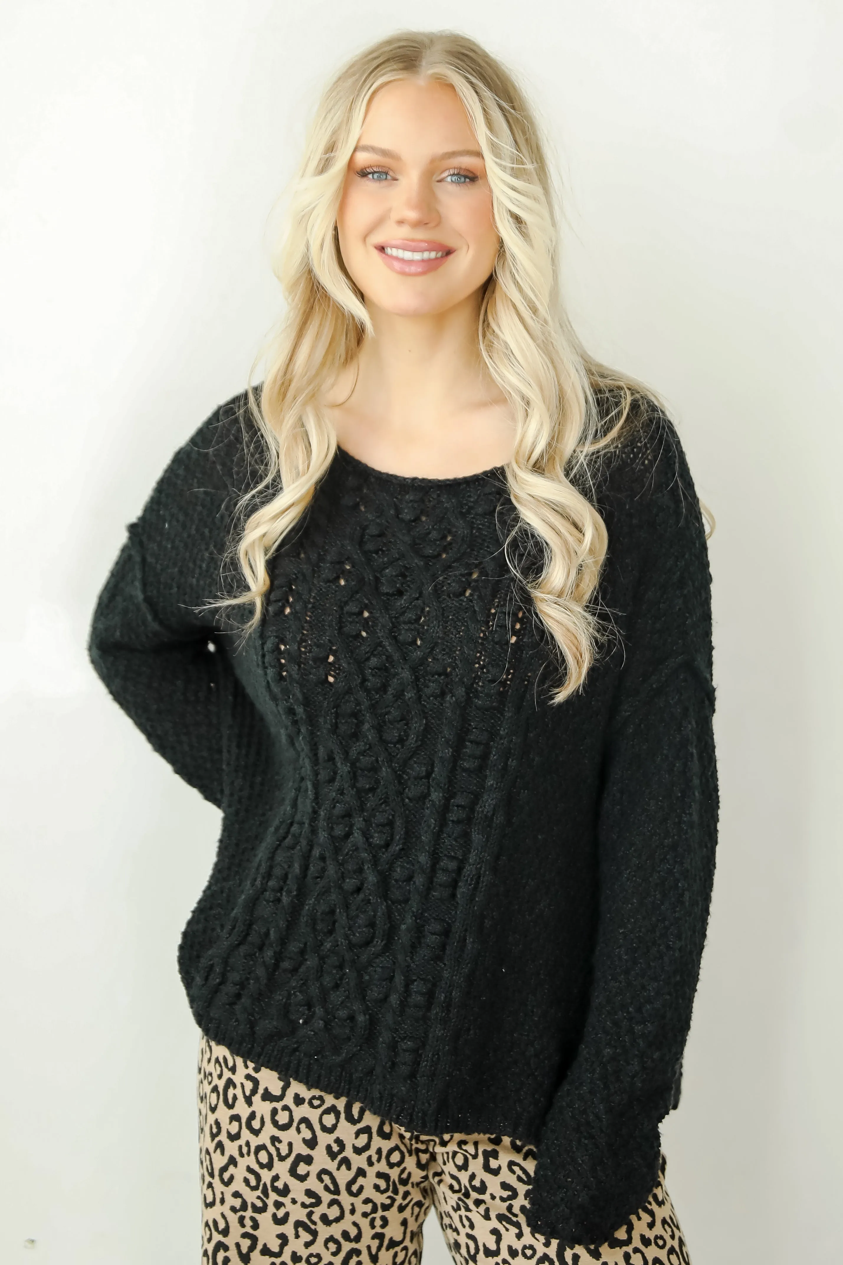 FINAL SALE - Cherished Crush Black Sweater