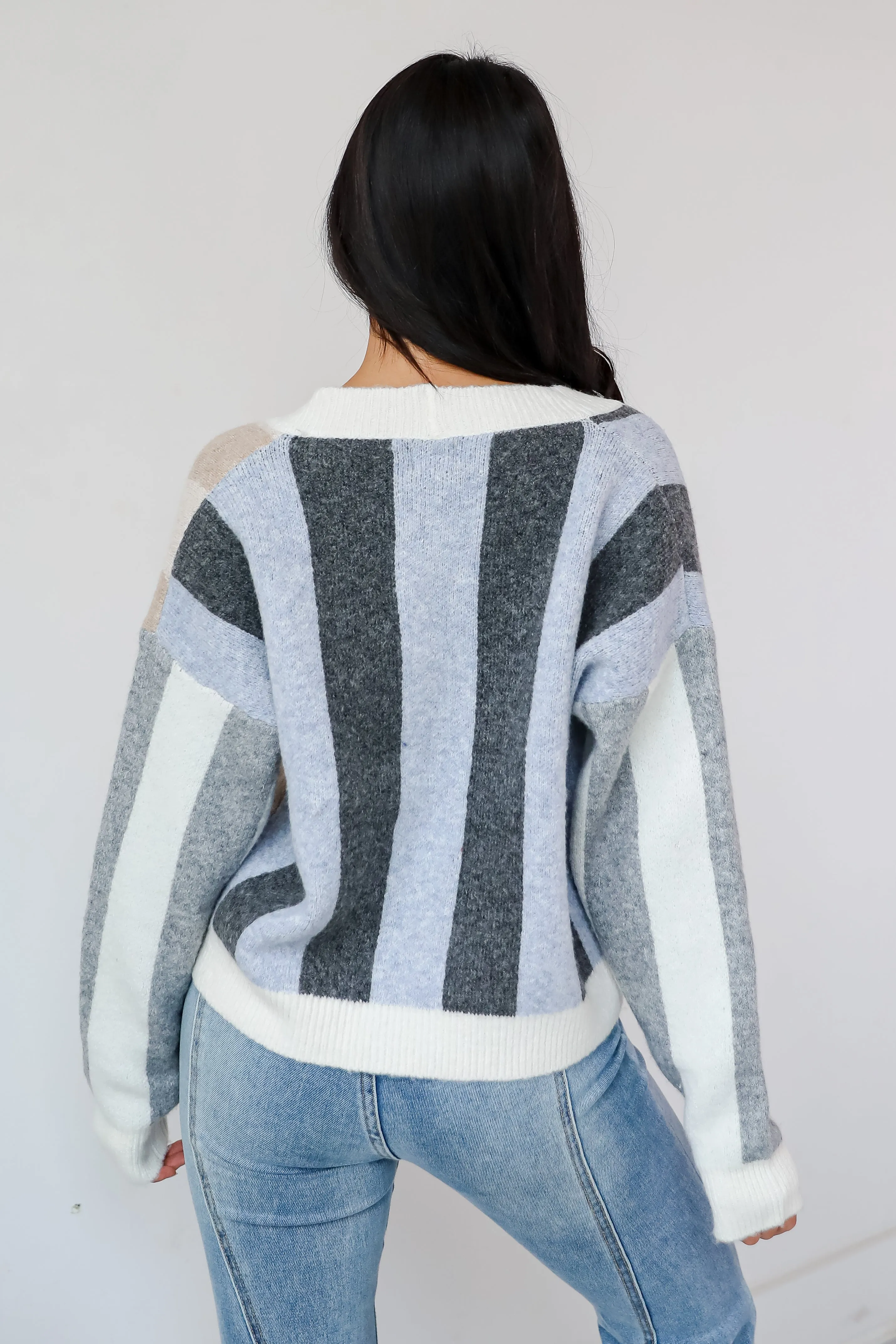 FINAL SALE - Classically Cozy Striped Color Block Sweater Cardigan