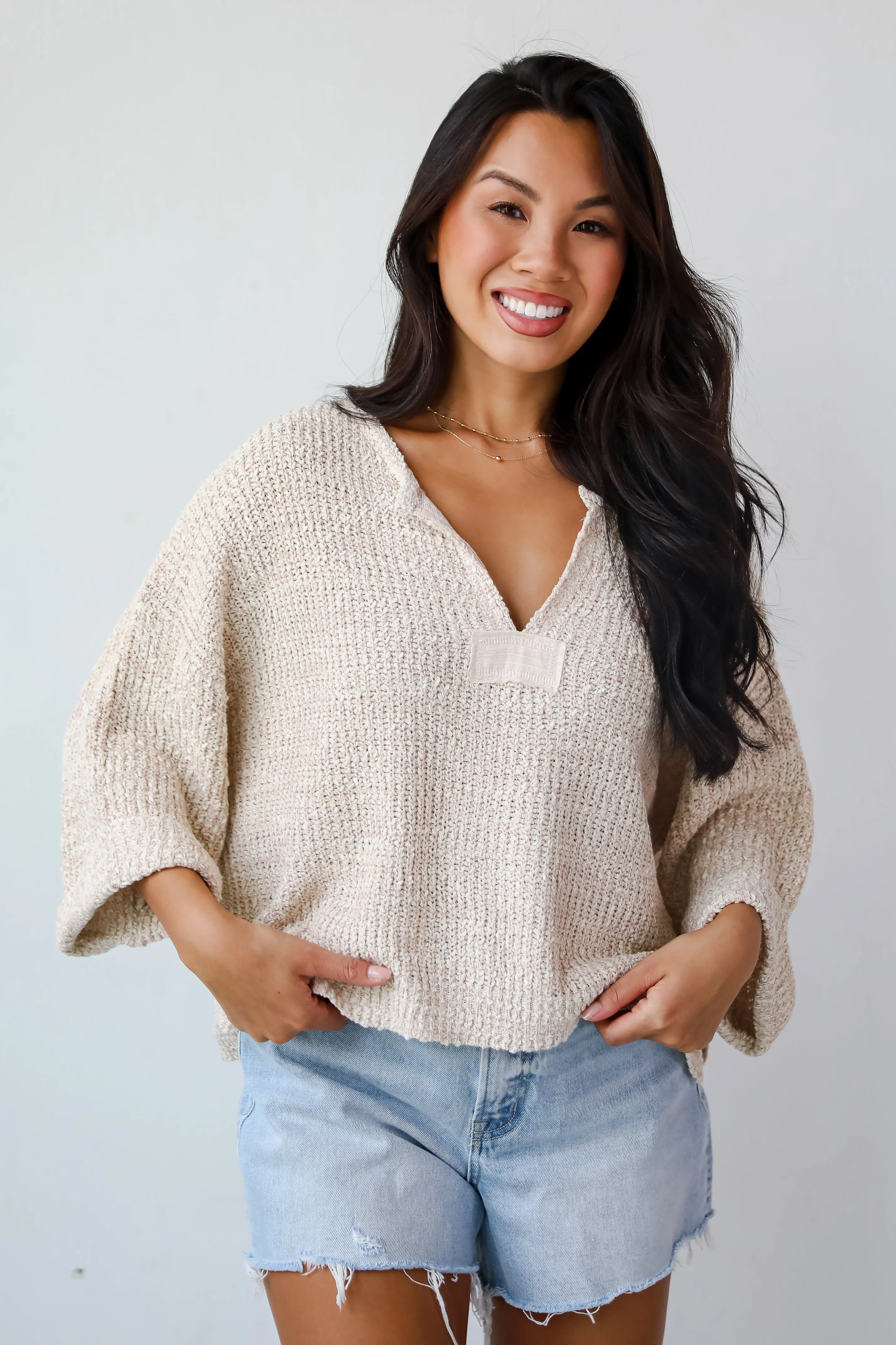 FINAL SALE - Cozy All Over Lightweight Knit Sweater