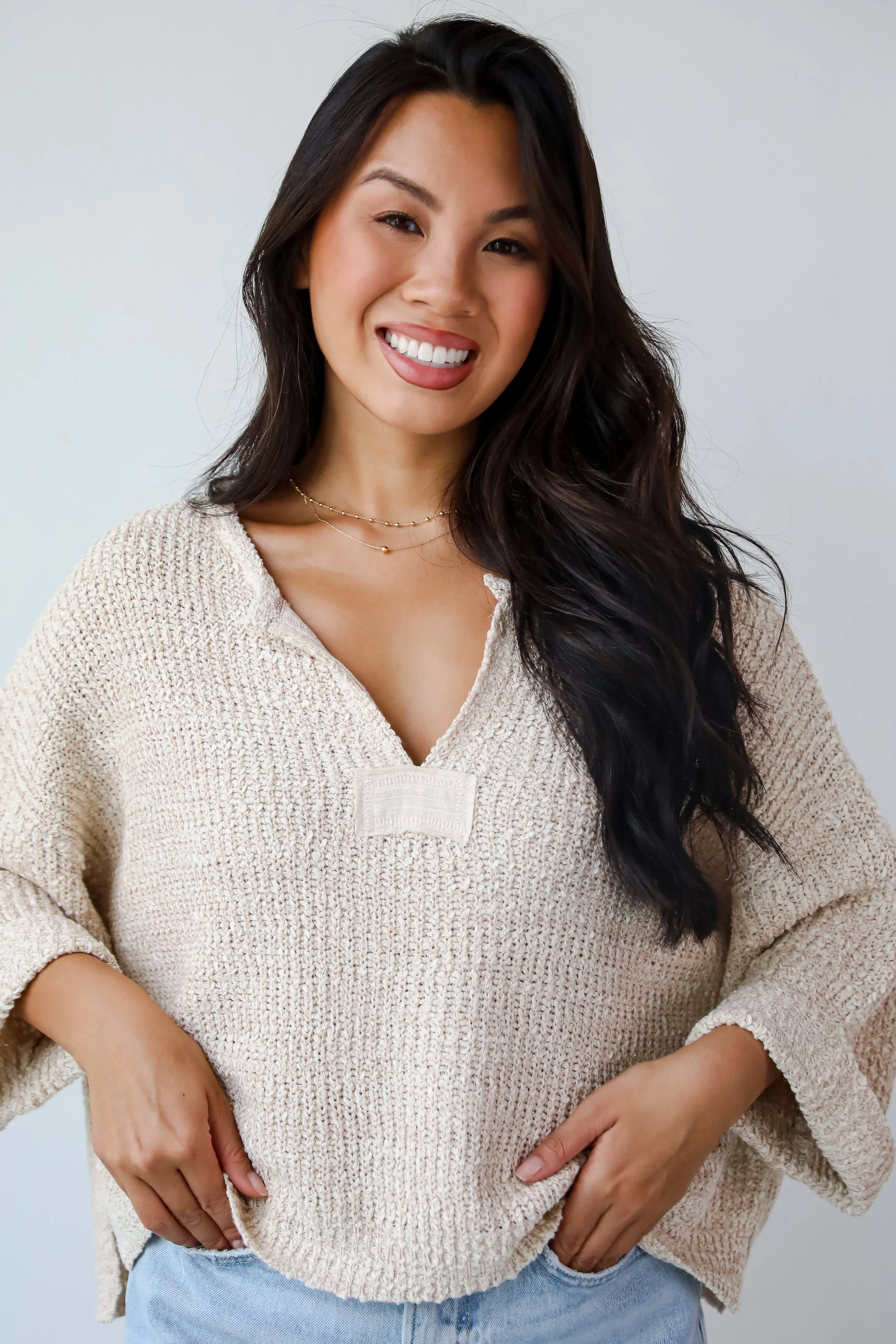 FINAL SALE - Cozy All Over Lightweight Knit Sweater