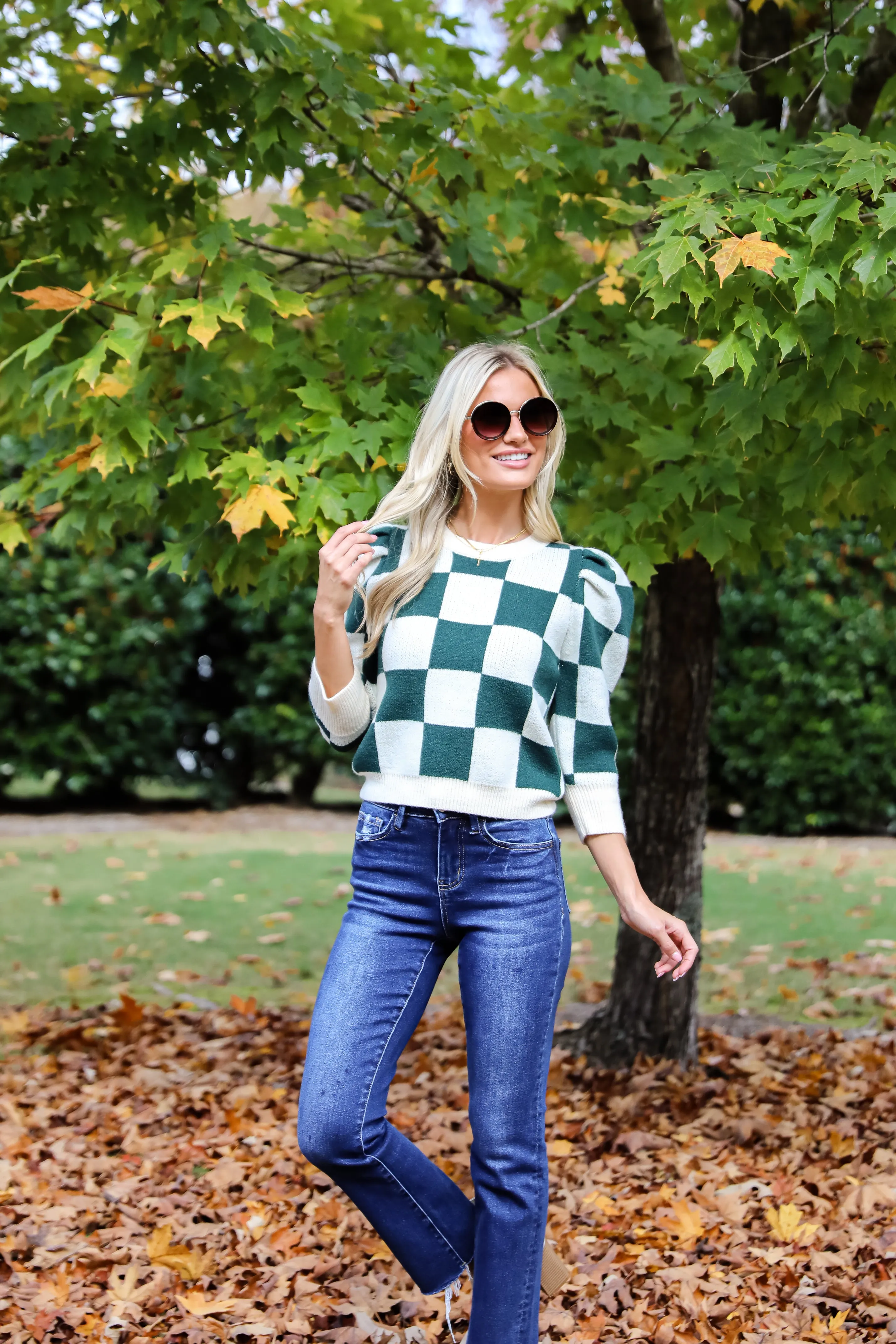 FINAL SALE - Cozy Excellence Green Checkered Sweater