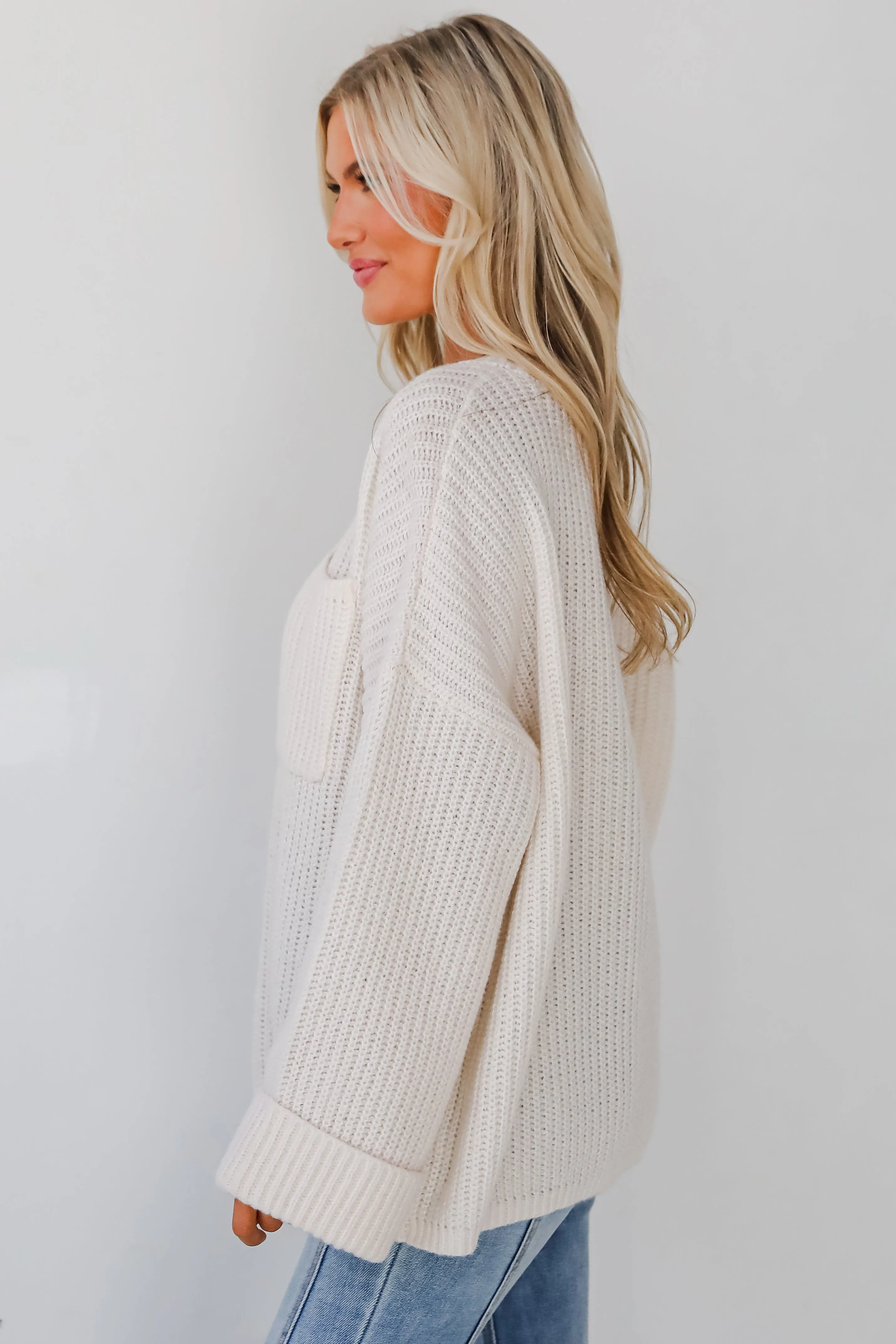 FINAL SALE - Cozy Expression Off White Oversized Sweater