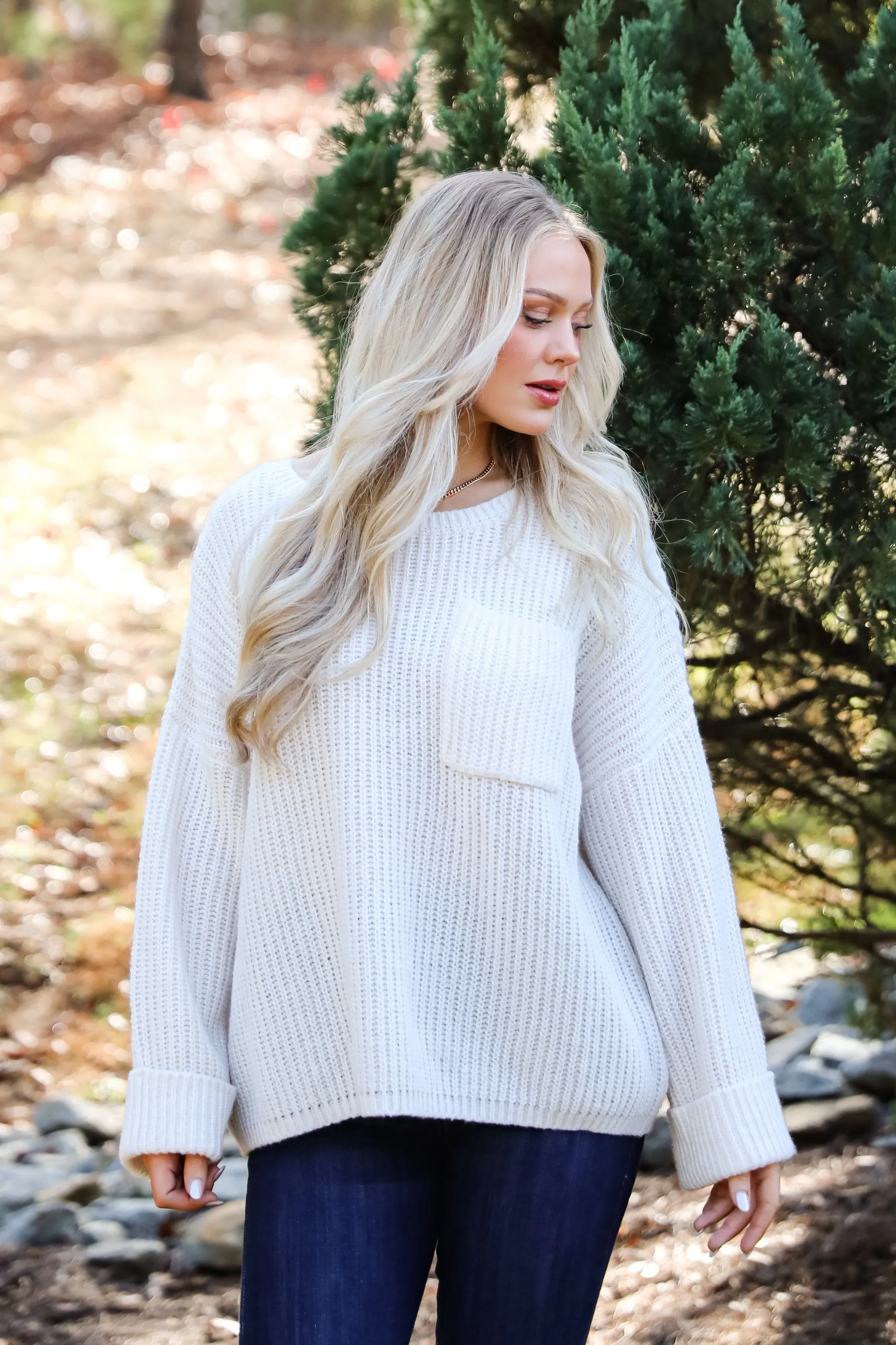 FINAL SALE - Cozy Expression Off White Oversized Sweater