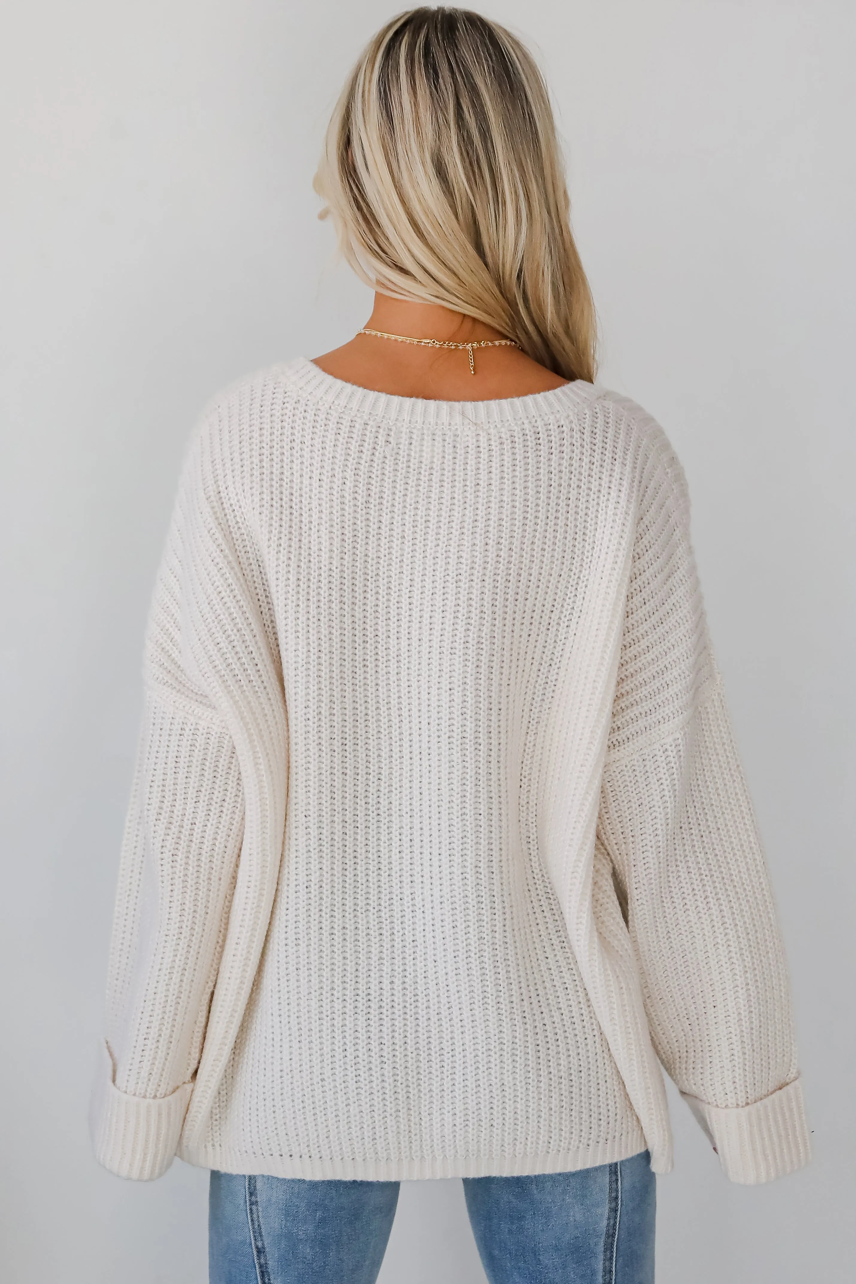 FINAL SALE - Cozy Expression Off White Oversized Sweater