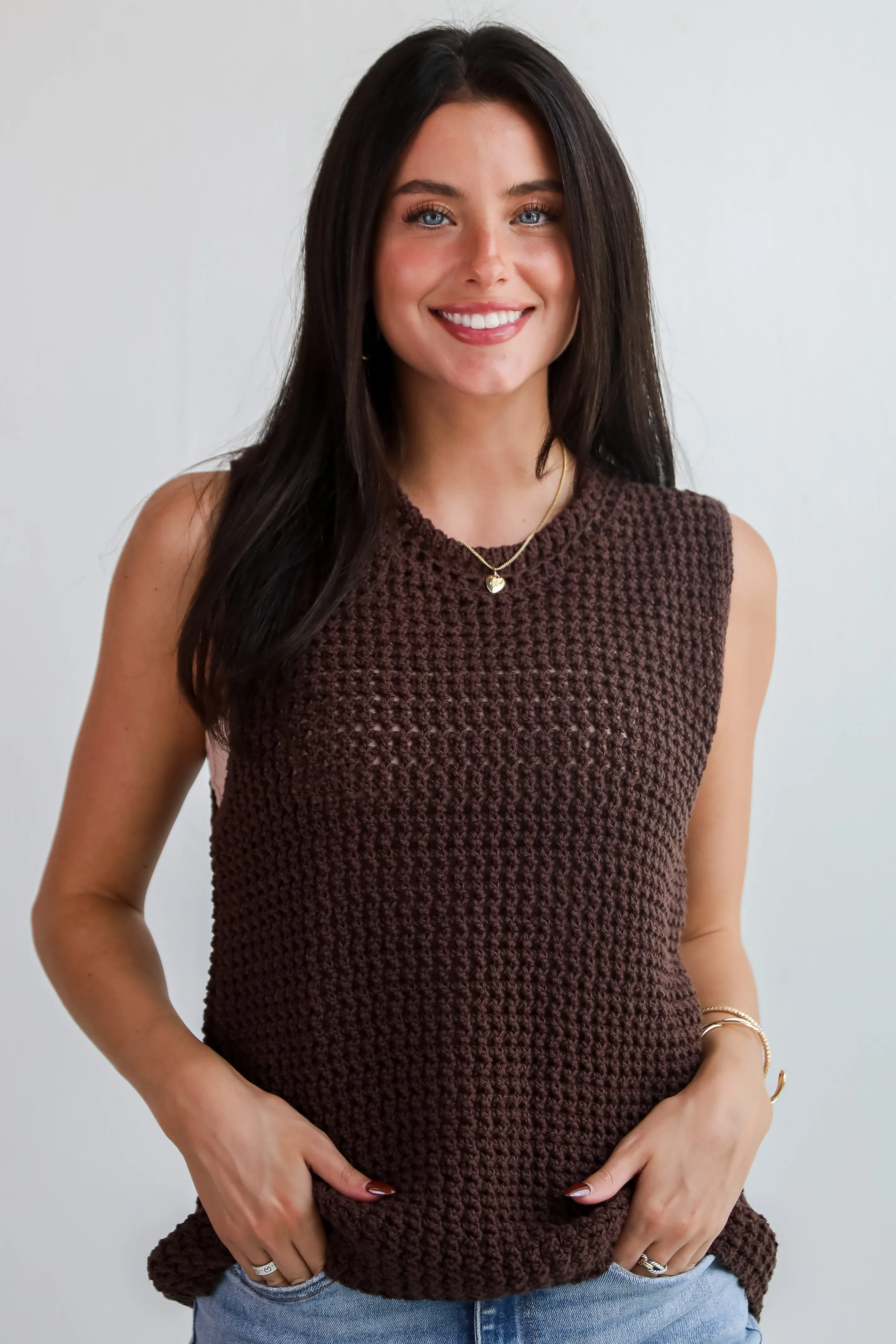 FINAL SALE - Cozy Inclination Brown Sweater Tank