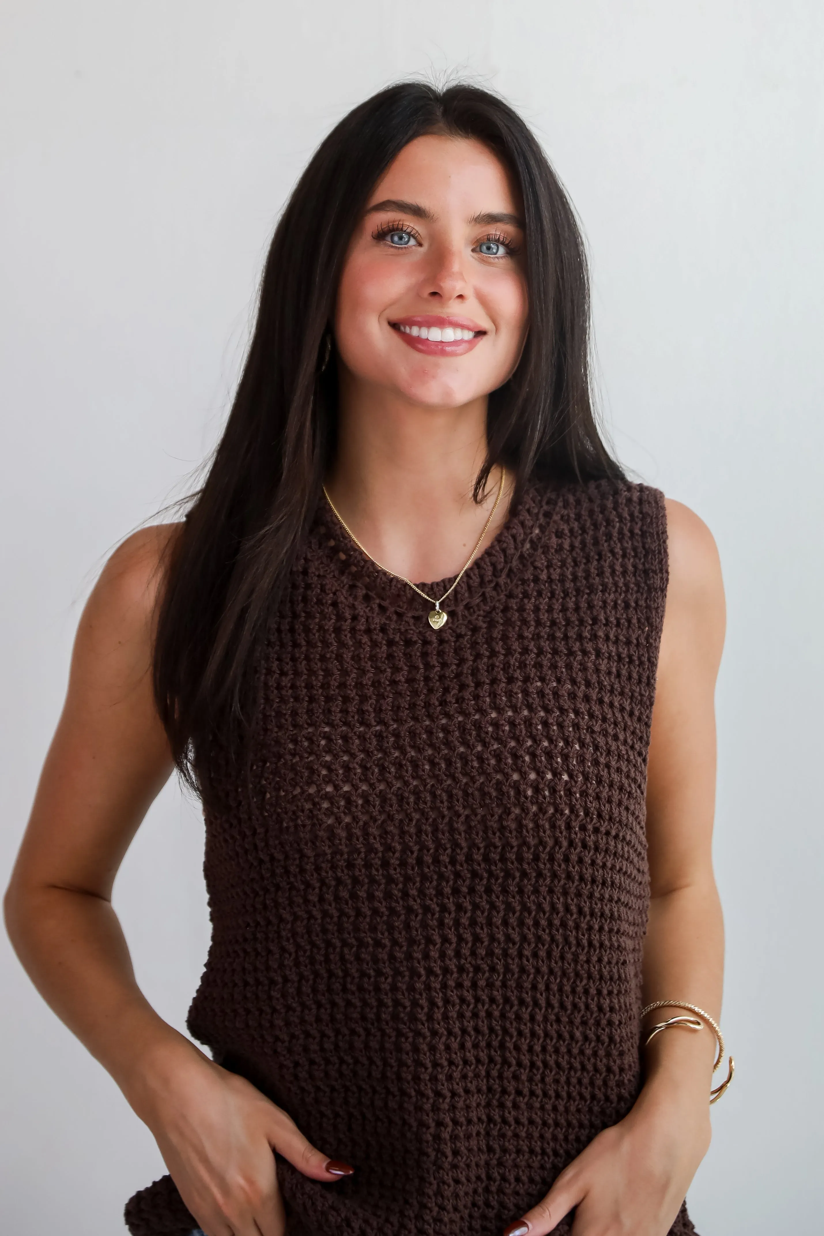 FINAL SALE - Cozy Inclination Brown Sweater Tank