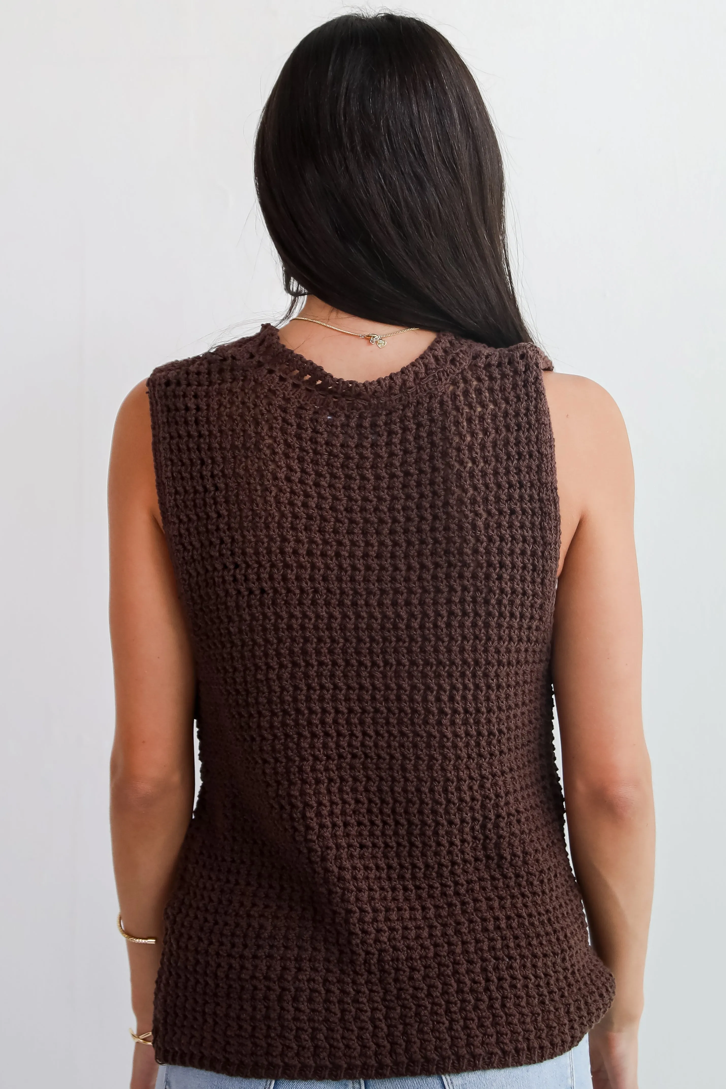 FINAL SALE - Cozy Inclination Brown Sweater Tank