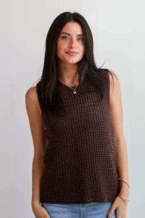 FINAL SALE - Cozy Inclination Brown Sweater Tank