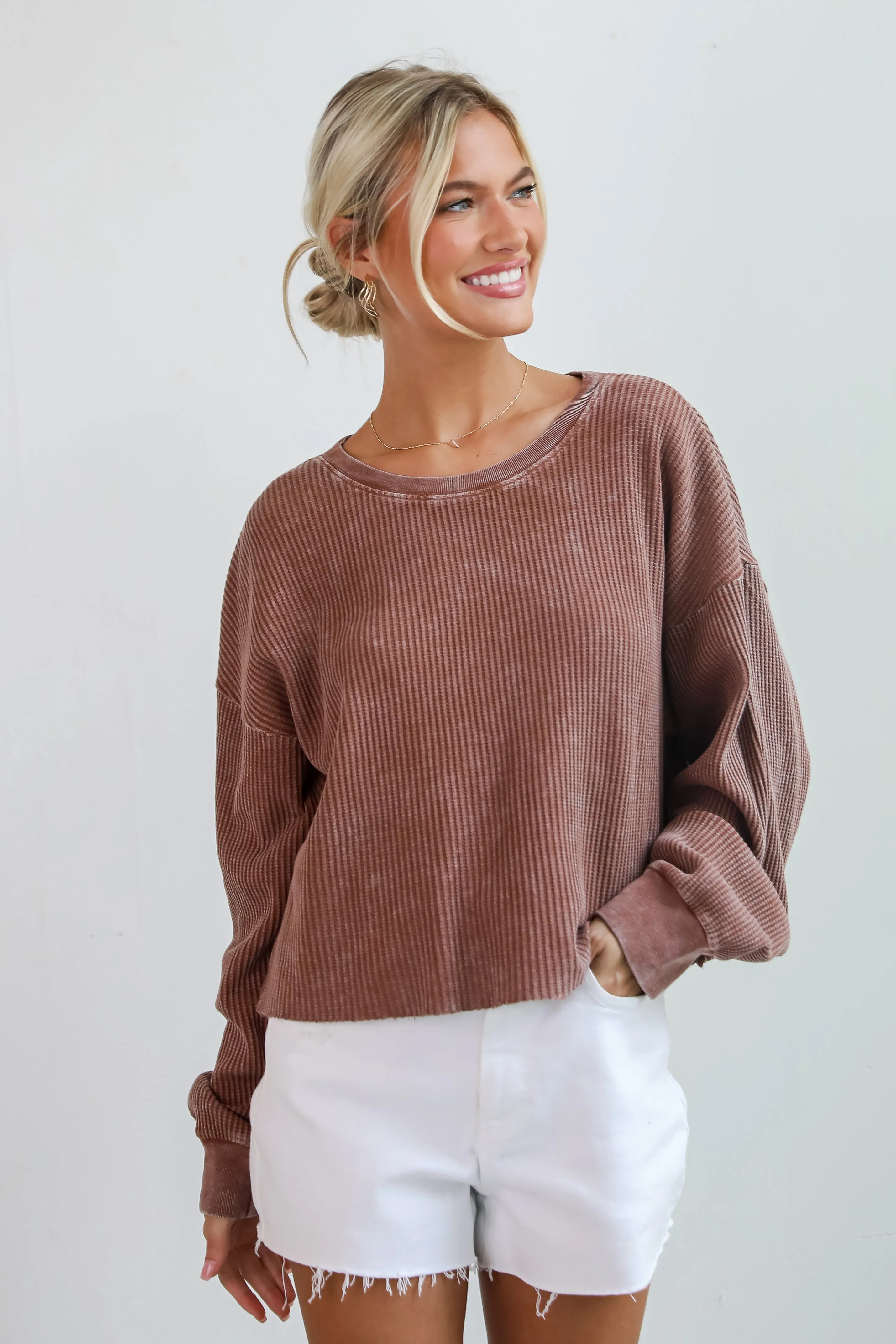 FINAL SALE - Dakota Waffle Knit Top - DU DEAL