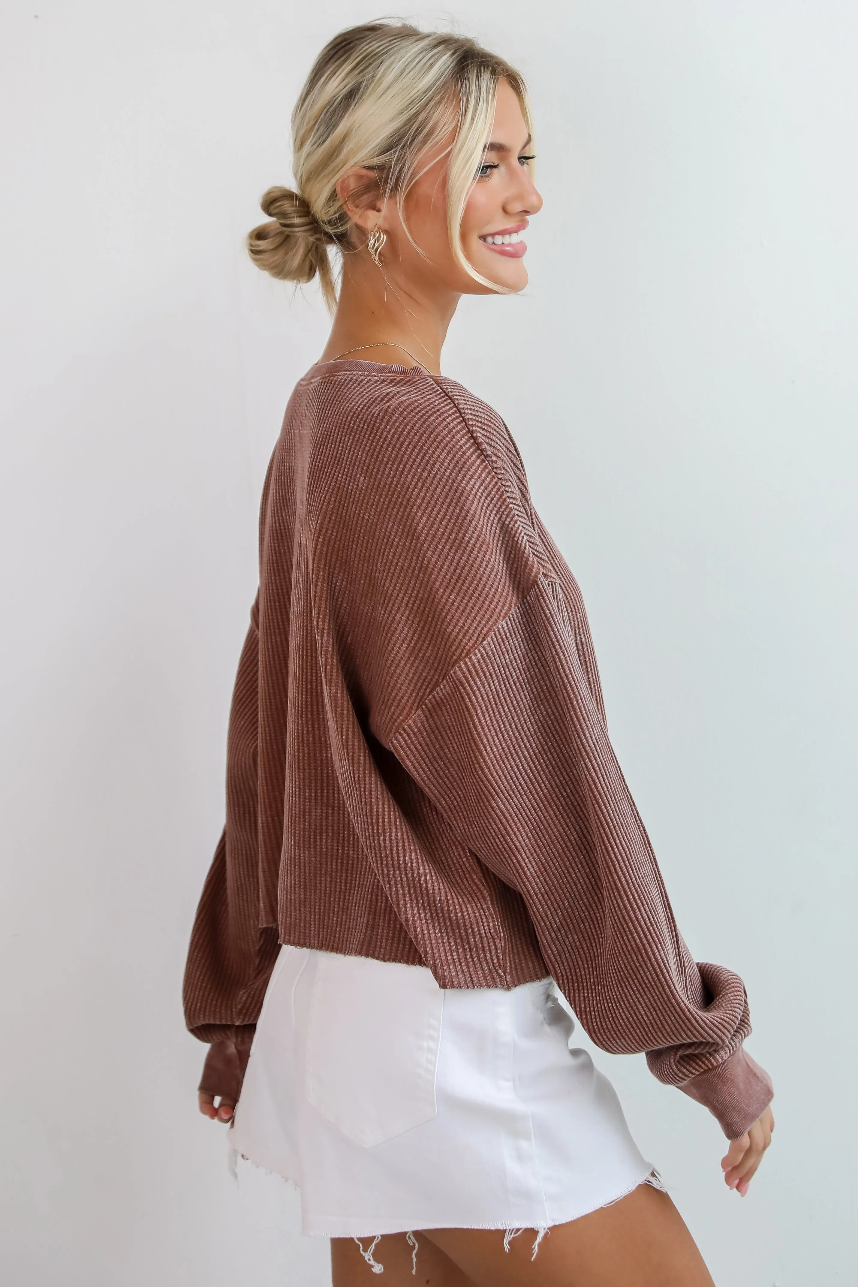 FINAL SALE - Dakota Waffle Knit Top - DU DEAL