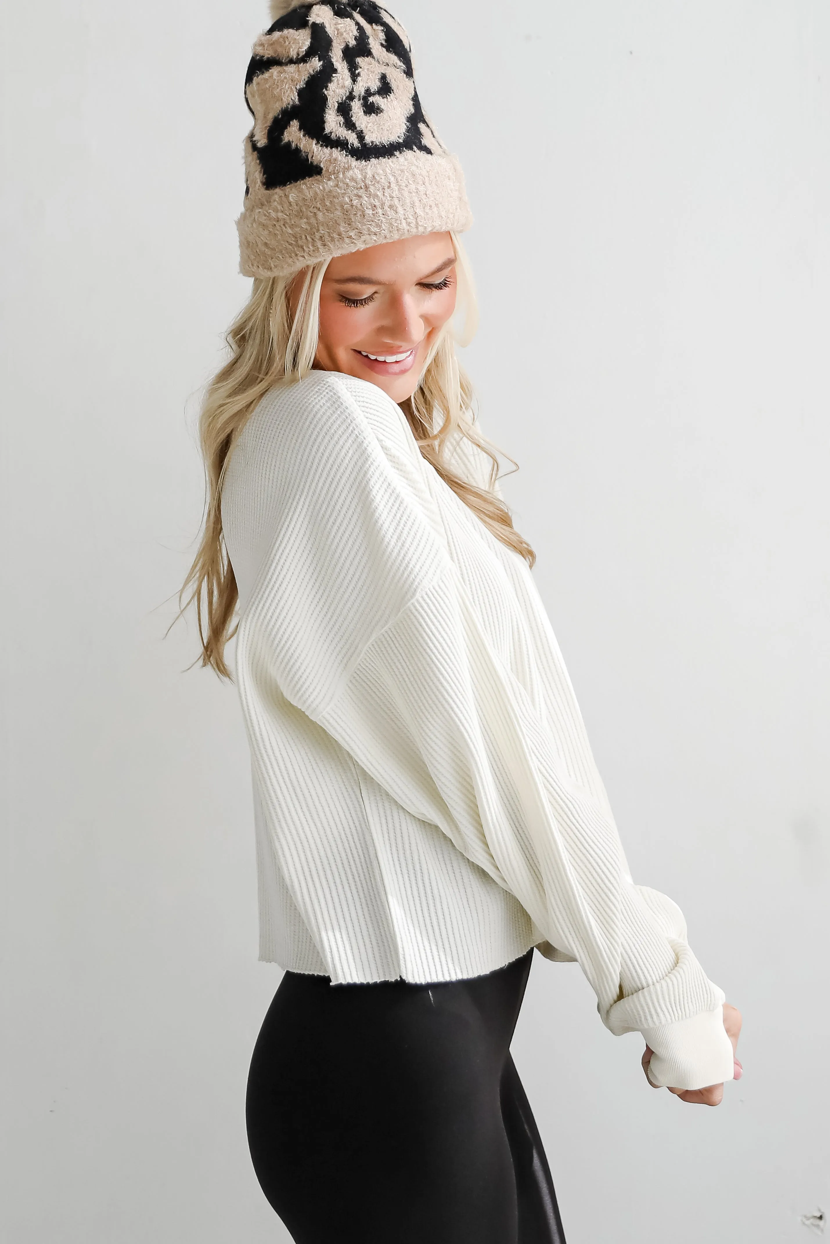 FINAL SALE - Dakota Waffle Knit Top - DU DEAL
