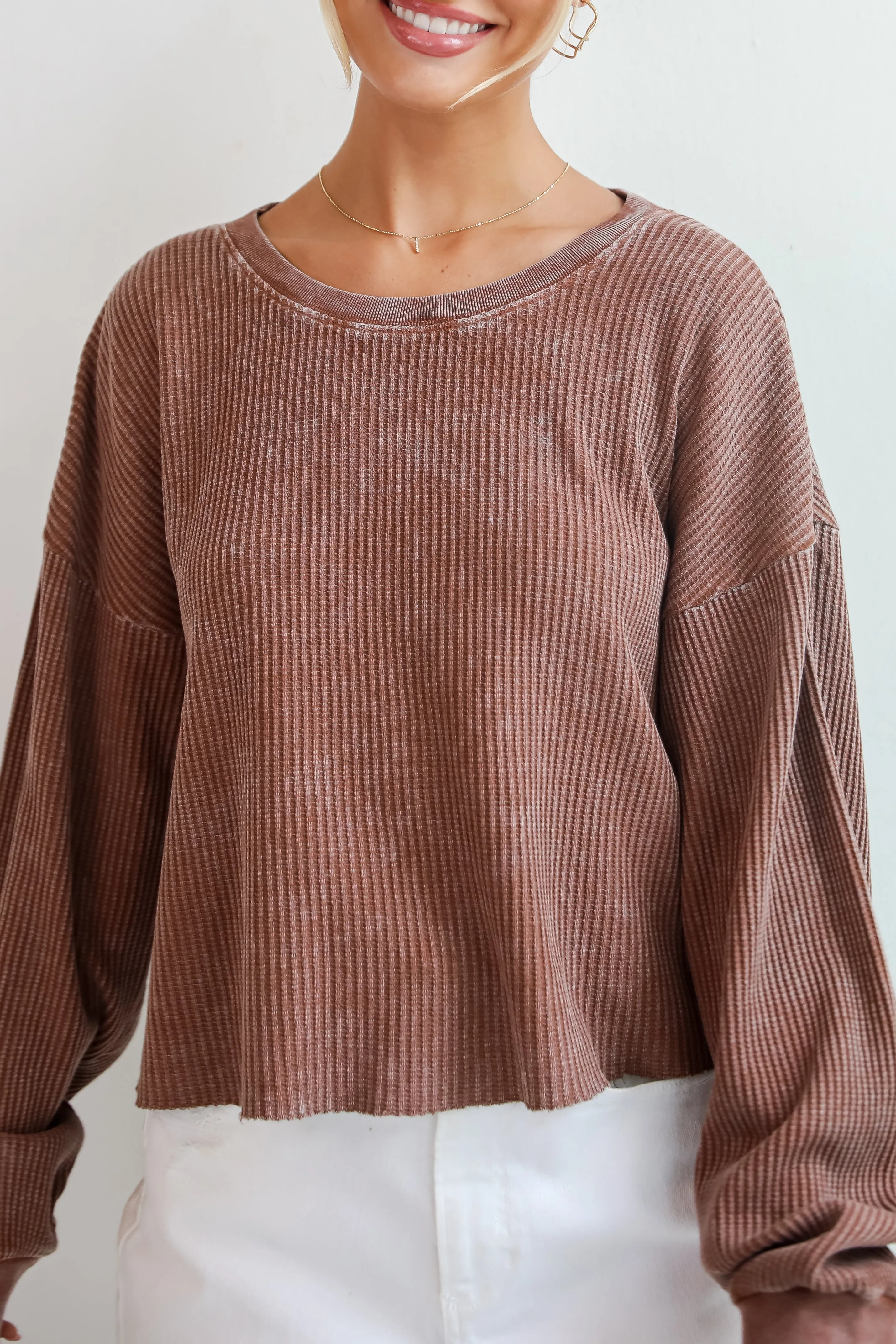 FINAL SALE - Dakota Waffle Knit Top - DU DEAL