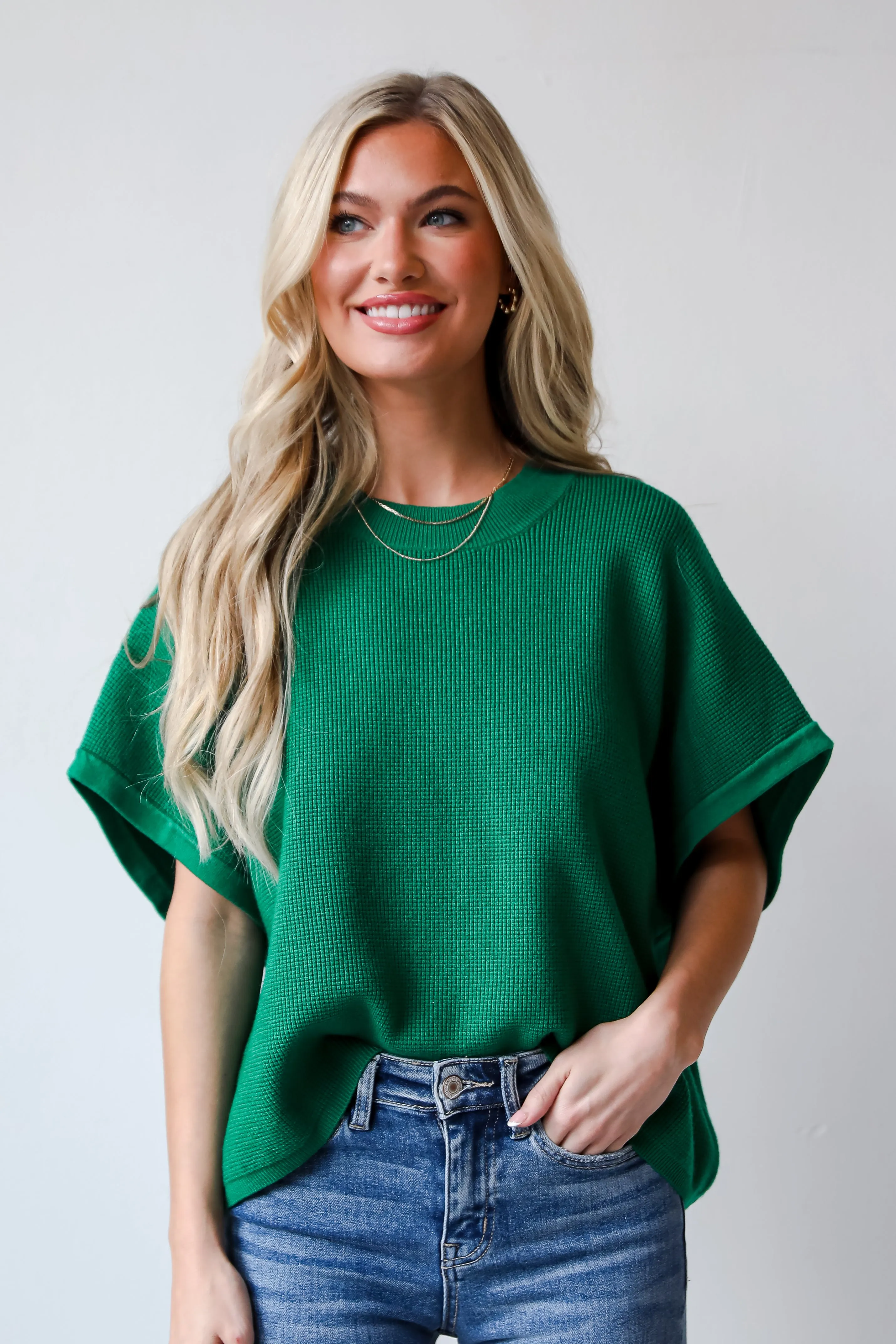 FINAL SALE - Easily My Favorite Kelly Green Sweater Top