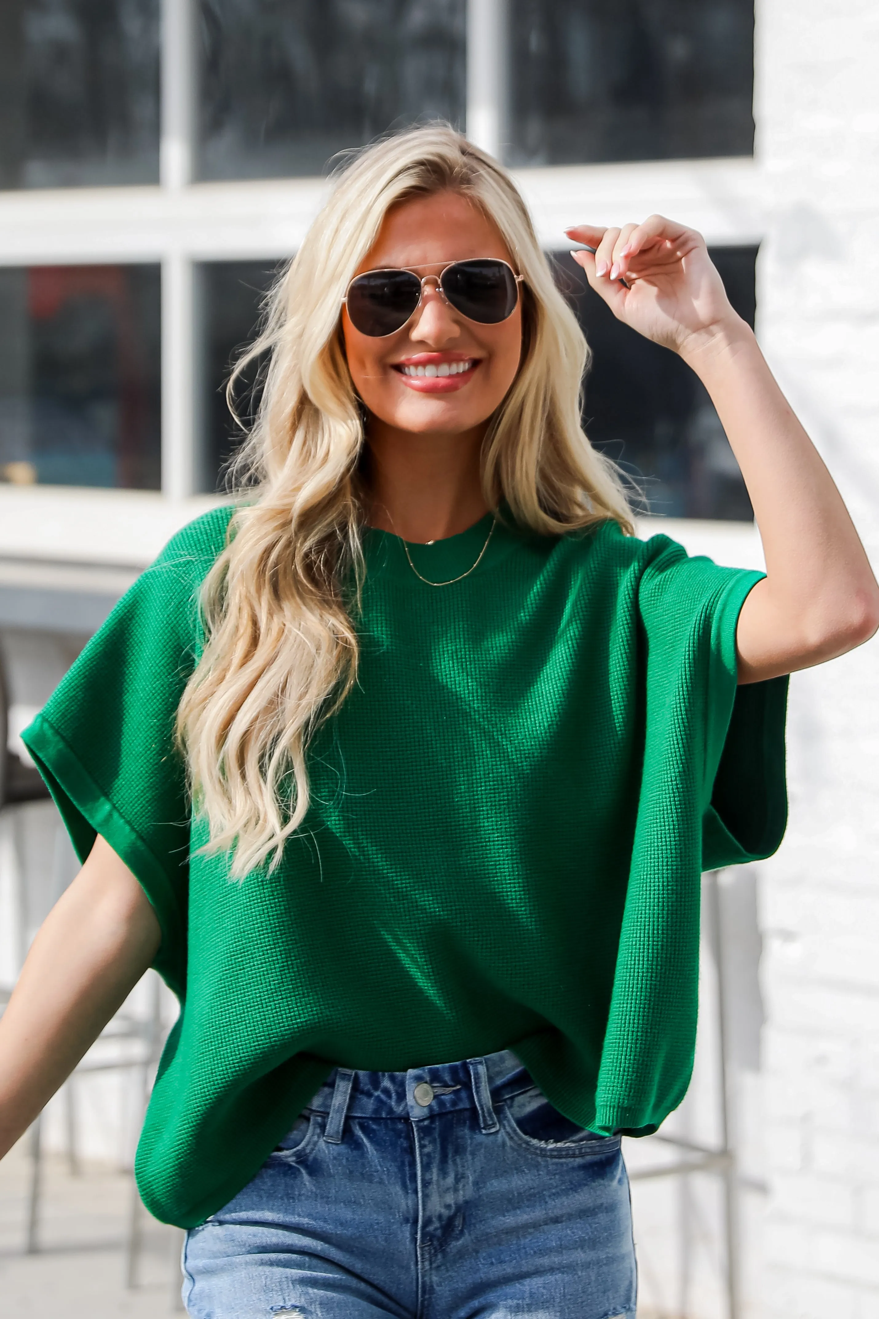 FINAL SALE - Easily My Favorite Kelly Green Sweater Top