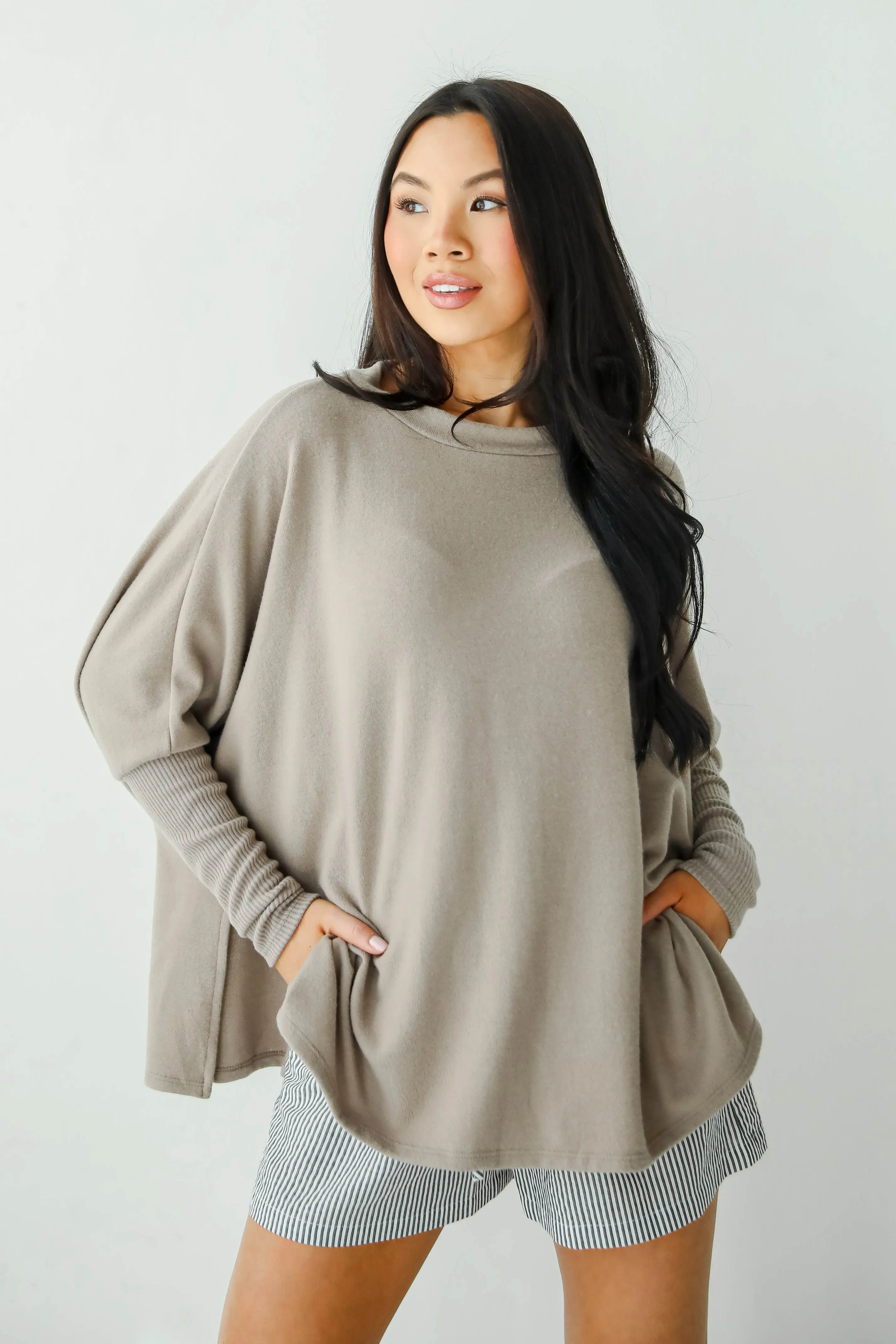 FINAL SALE - Easygoing Energy Mocha Soft Knit Top - DU DEAL